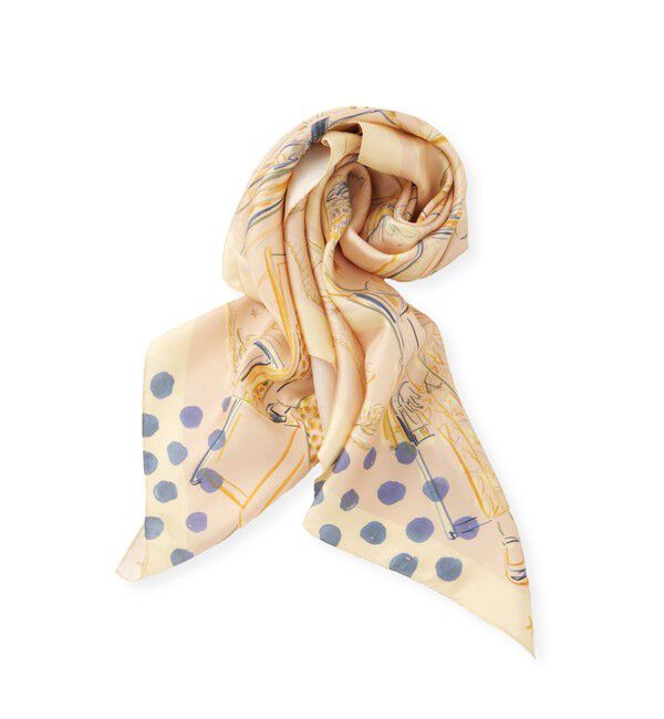 ROPE「【YUKO SAEKI for ROPE&rsquo;・コラボ】スカーフ柄プリント シルクスカーフ/Lサイズ」|バンダナ・スカーフ|