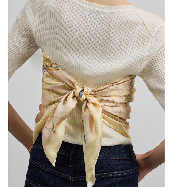 ROPE「【YUKO SAEKI for ROPE&rsquo;・コラボ】スカーフ柄プリント シルクスカーフ/Lサイズ」|バンダナ・スカーフ|