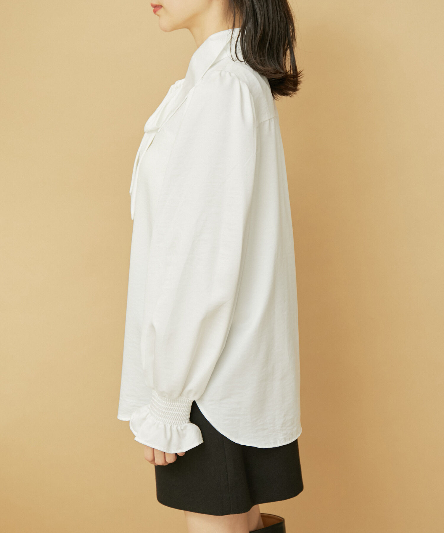 VIS「【2WAY】ロングカラーボウタイブラウス【洗える】」|シャツ・ブラウス|