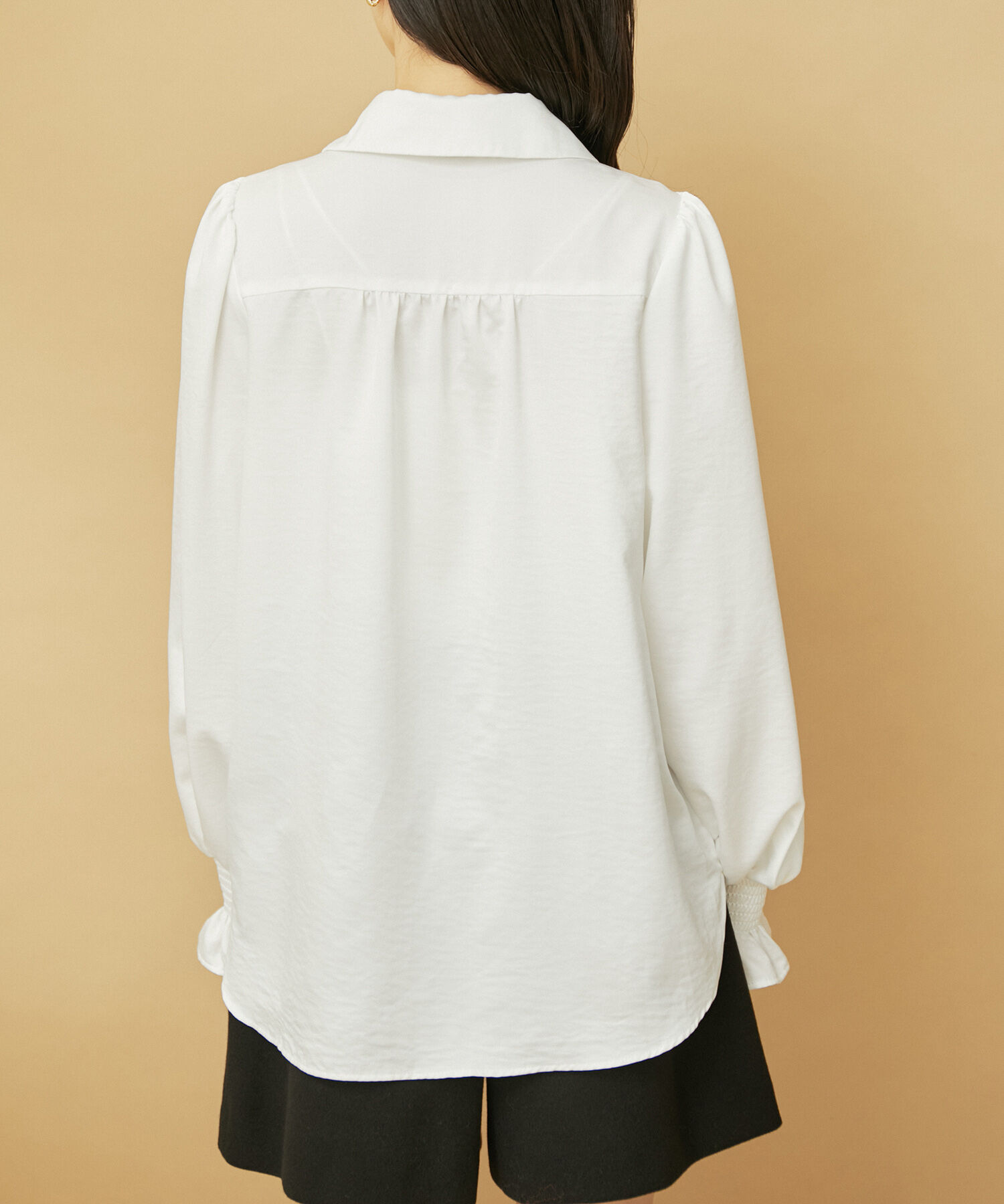 VIS「【2WAY】ロングカラーボウタイブラウス【洗える】」|シャツ・ブラウス|