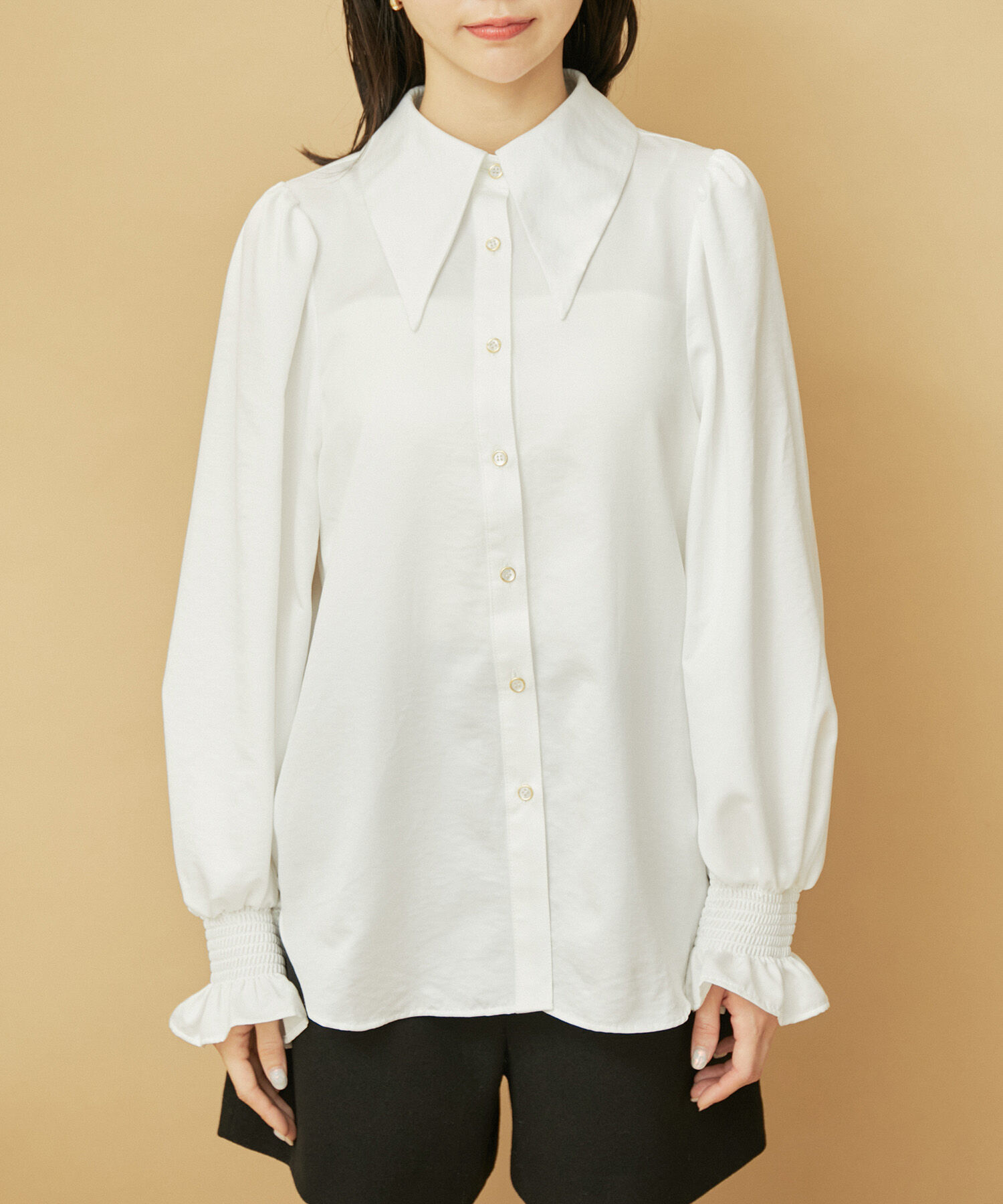 VIS「【2WAY】ロングカラーボウタイブラウス【洗える】」|シャツ・ブラウス|