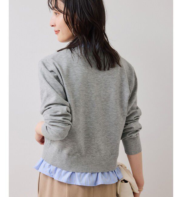 VIS「フリル襟ドッキングニットカーディガントップス」|ニット・セーター|