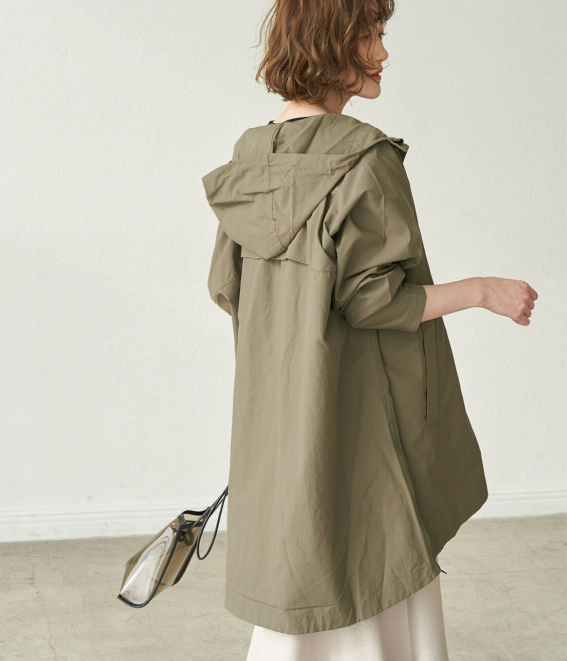 Rope&rsquo;Picnic「【撥水加工・花粉ガード】フードオーバーブルゾン」|アウトドア|カーキ(36)