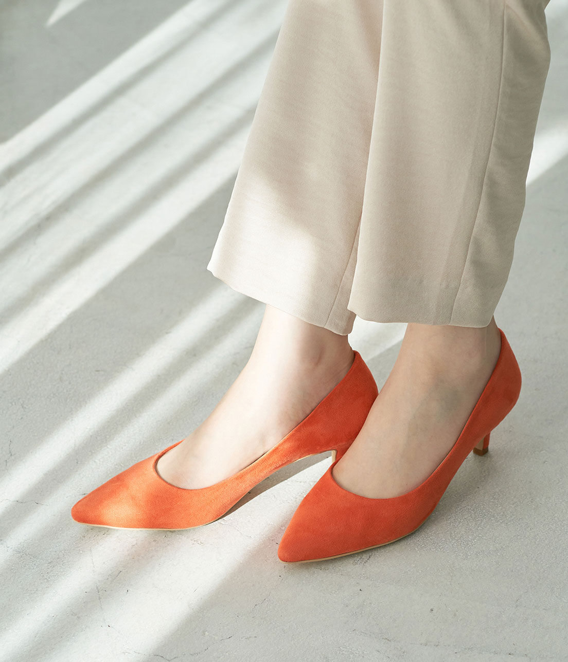 ROPE PICNIC PASSAGE「【WEB限定カラー:ゼブラ】ポインテッドトゥプレーンパンプス」|パンプス|オレンジ系(72)