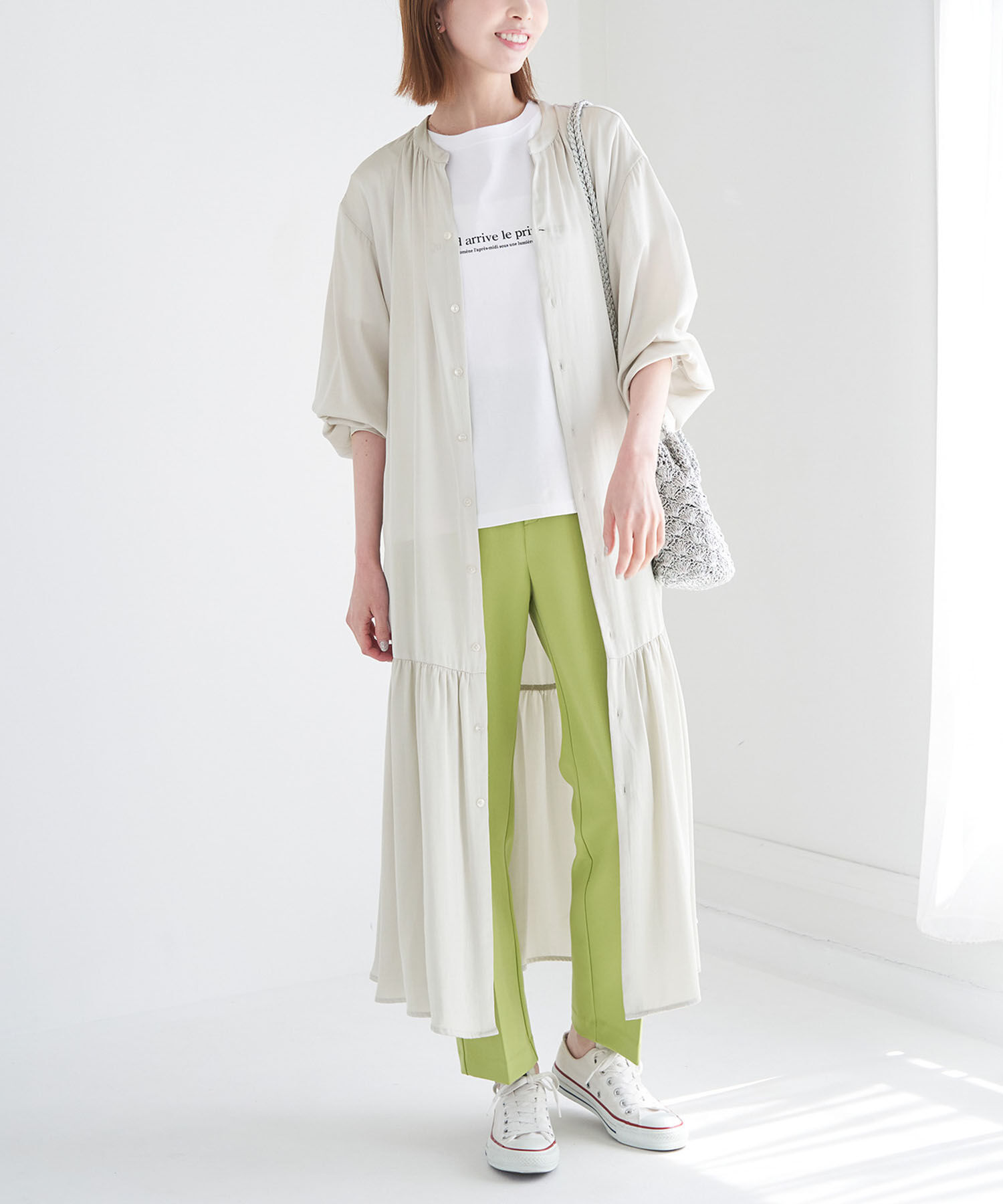 Rope&rsquo;Picnic「ローウエスト切替サテンシャツワンピース」|その他|