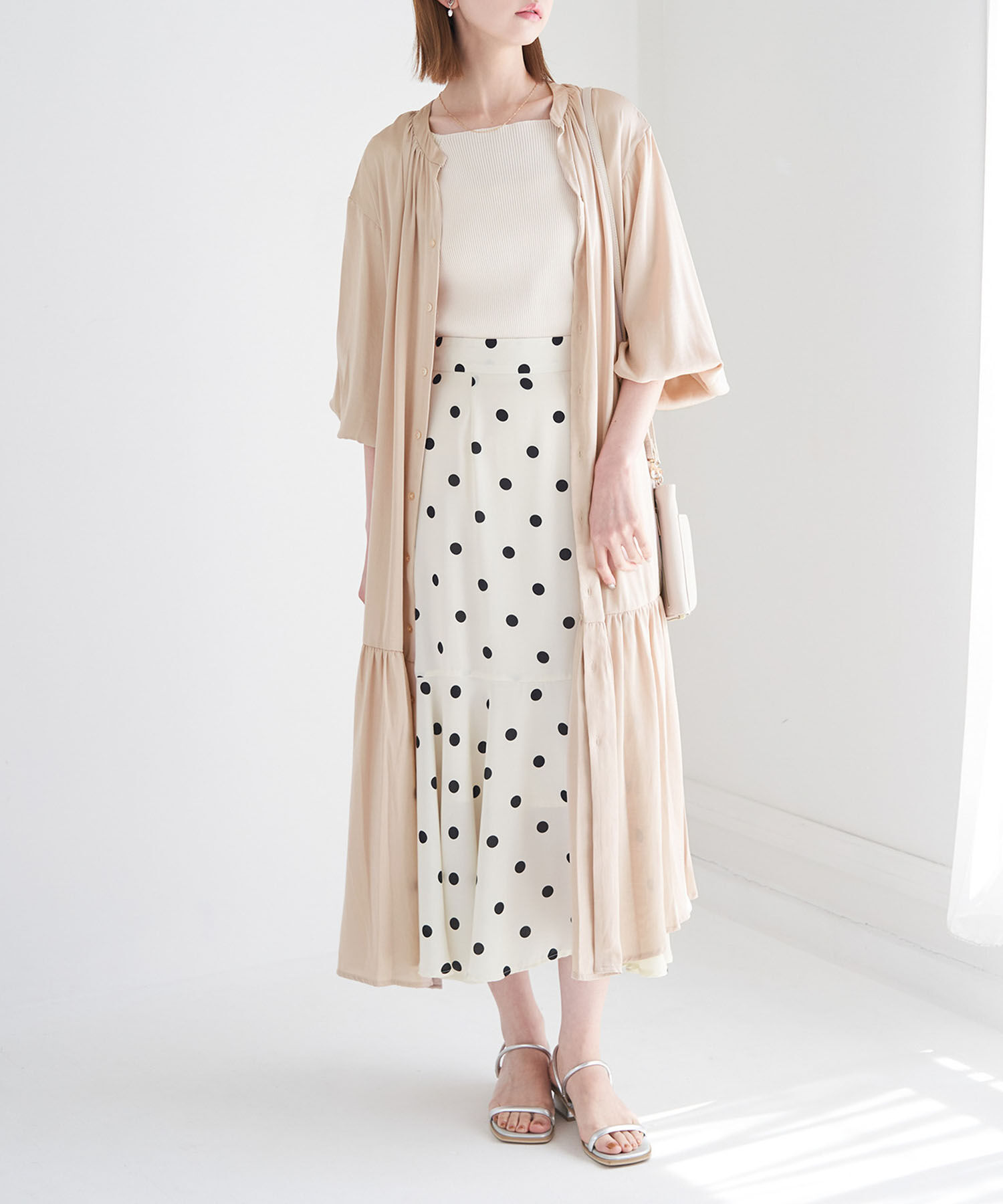 Rope&rsquo;Picnic「ローウエスト切替サテンシャツワンピース」|その他|