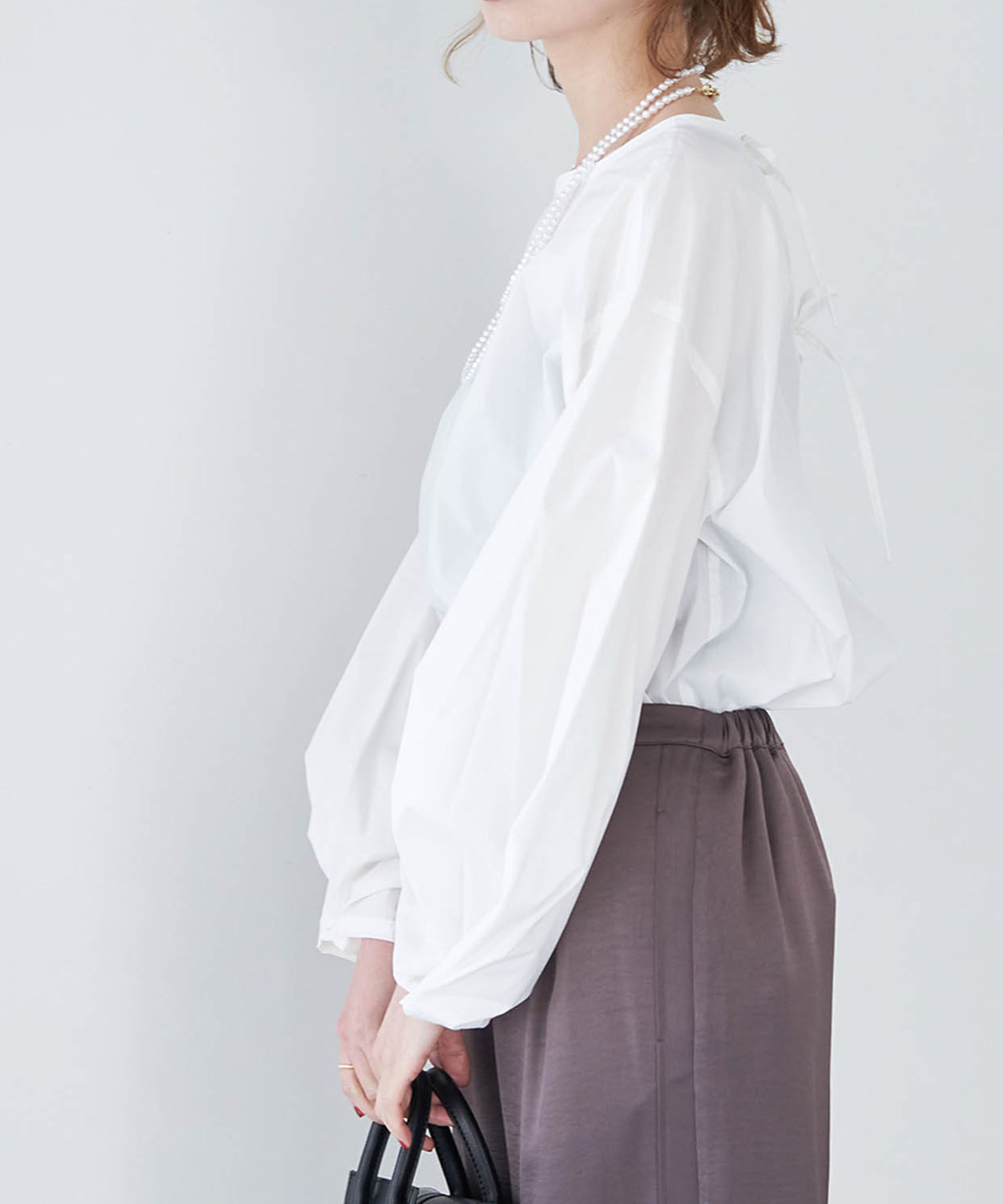 Rope&rsquo;Picnic「【emur】バックリボンバルーン袖ブラウス」|シャツ・ブラウス|