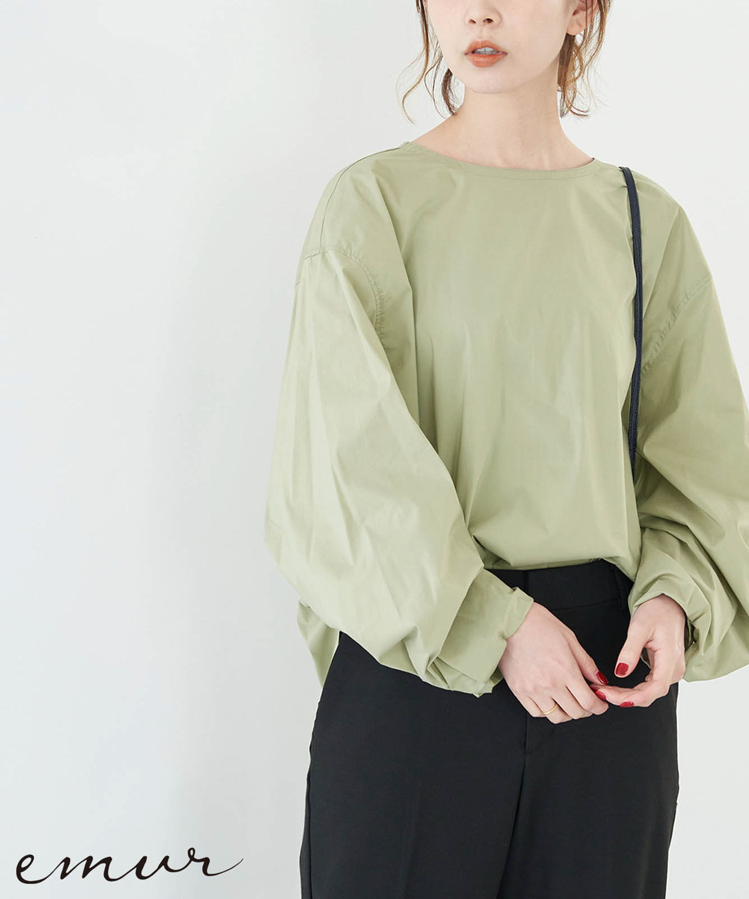 Rope&rsquo;Picnic「【emur】バックリボンバルーン袖ブラウス」|シャツ・ブラウス|ライトグリーン(33)