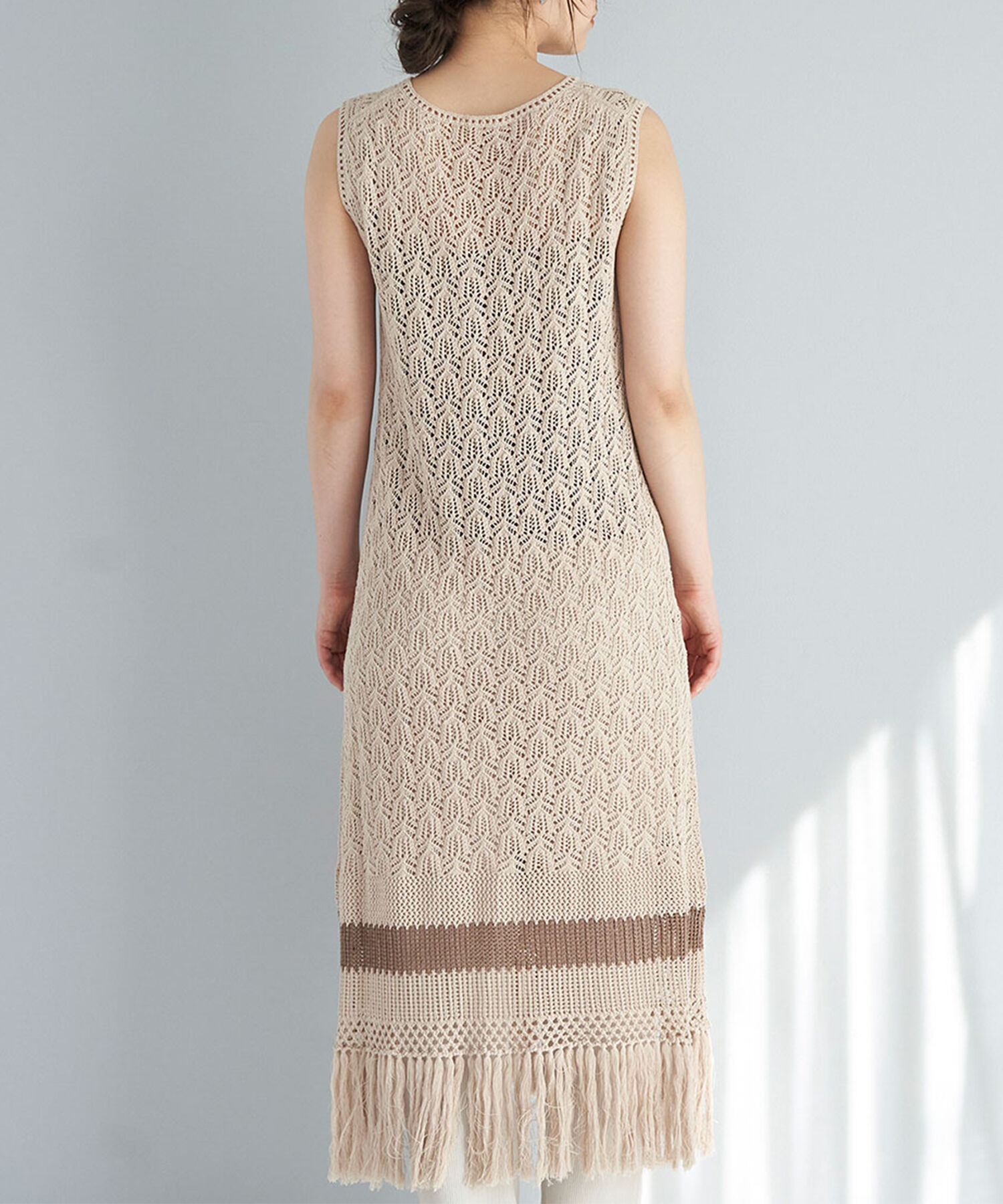 Rope&rsquo;Picnic「フリンジ付きニットワンピース」|ワンピース|