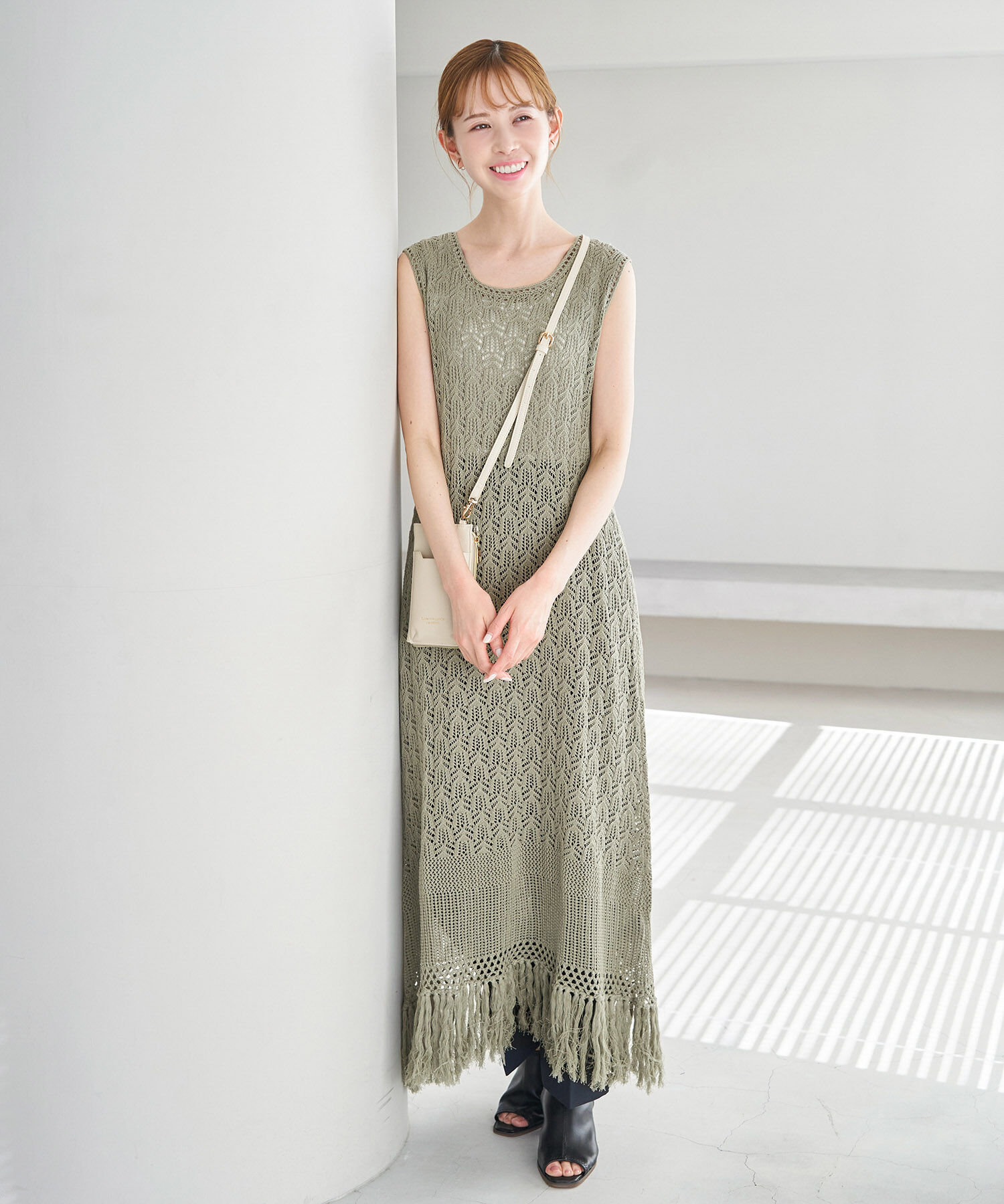 Rope&rsquo;Picnic「フリンジ付きニットワンピース」|ワンピース|