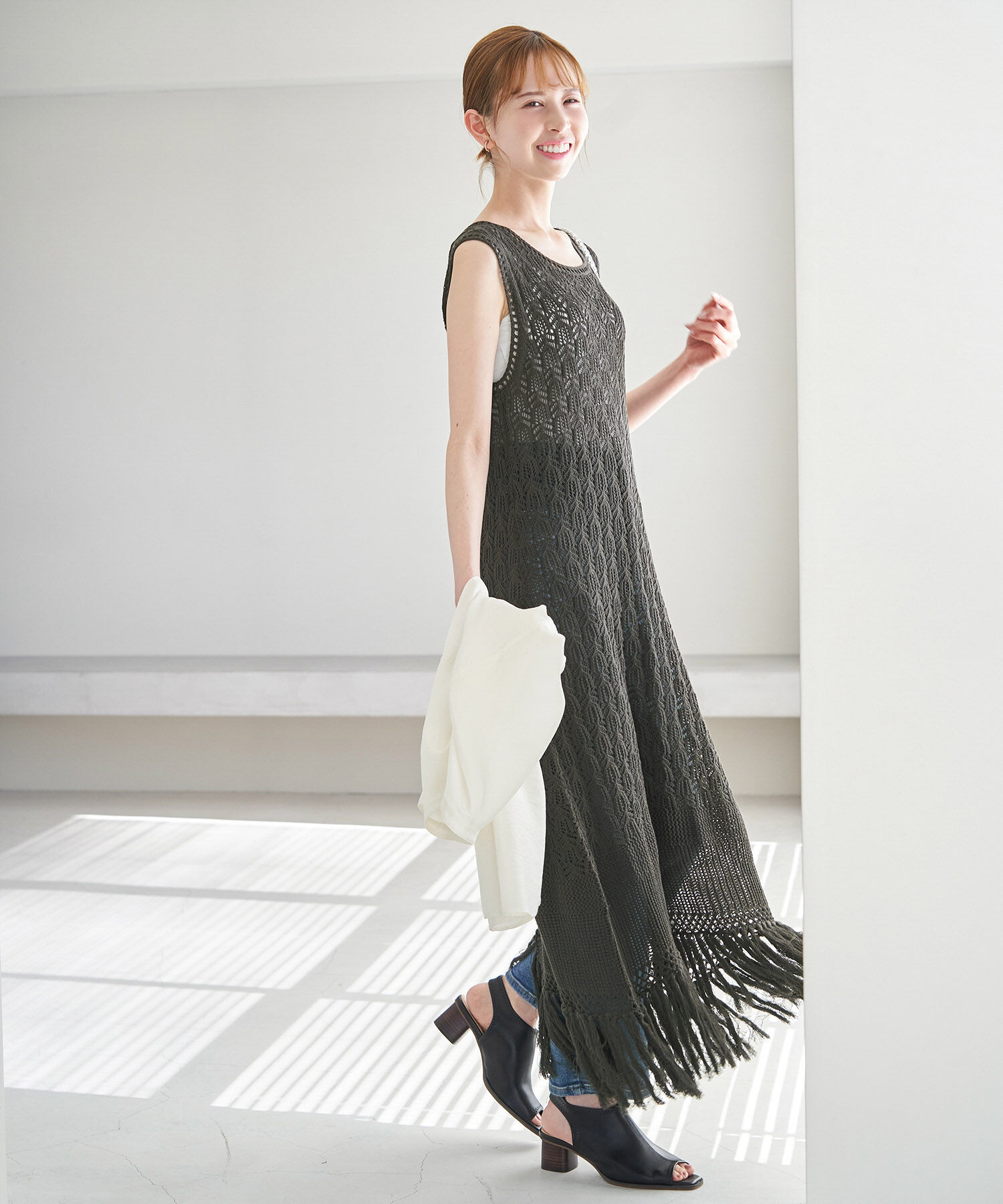 Rope&rsquo;Picnic「フリンジ付きニットワンピース」|ワンピース|