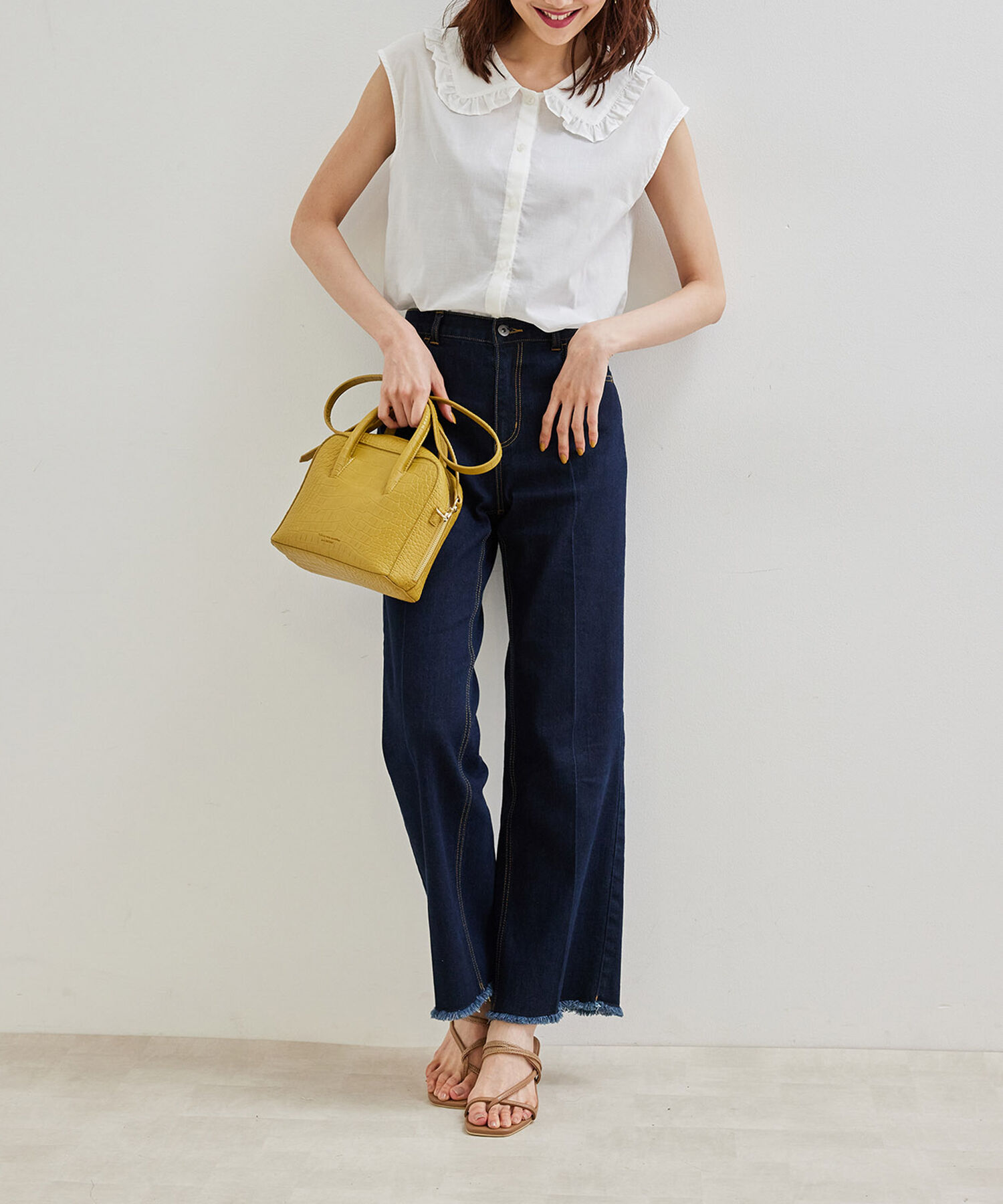 Rope&rsquo;Picnic「セーラーフリルノースリーブブラウス」|シャツ・ブラウス|