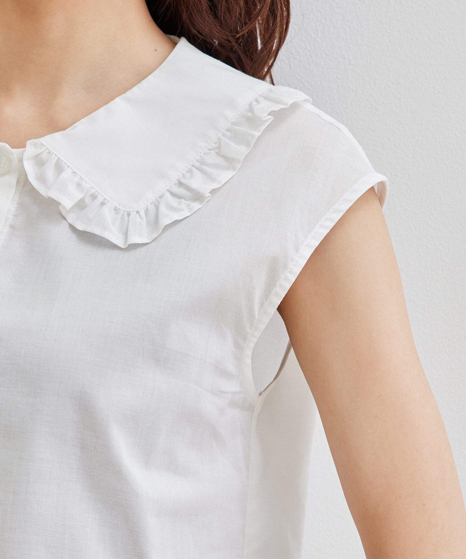 Rope&rsquo;Picnic「セーラーフリルノースリーブブラウス」|シャツ・ブラウス|