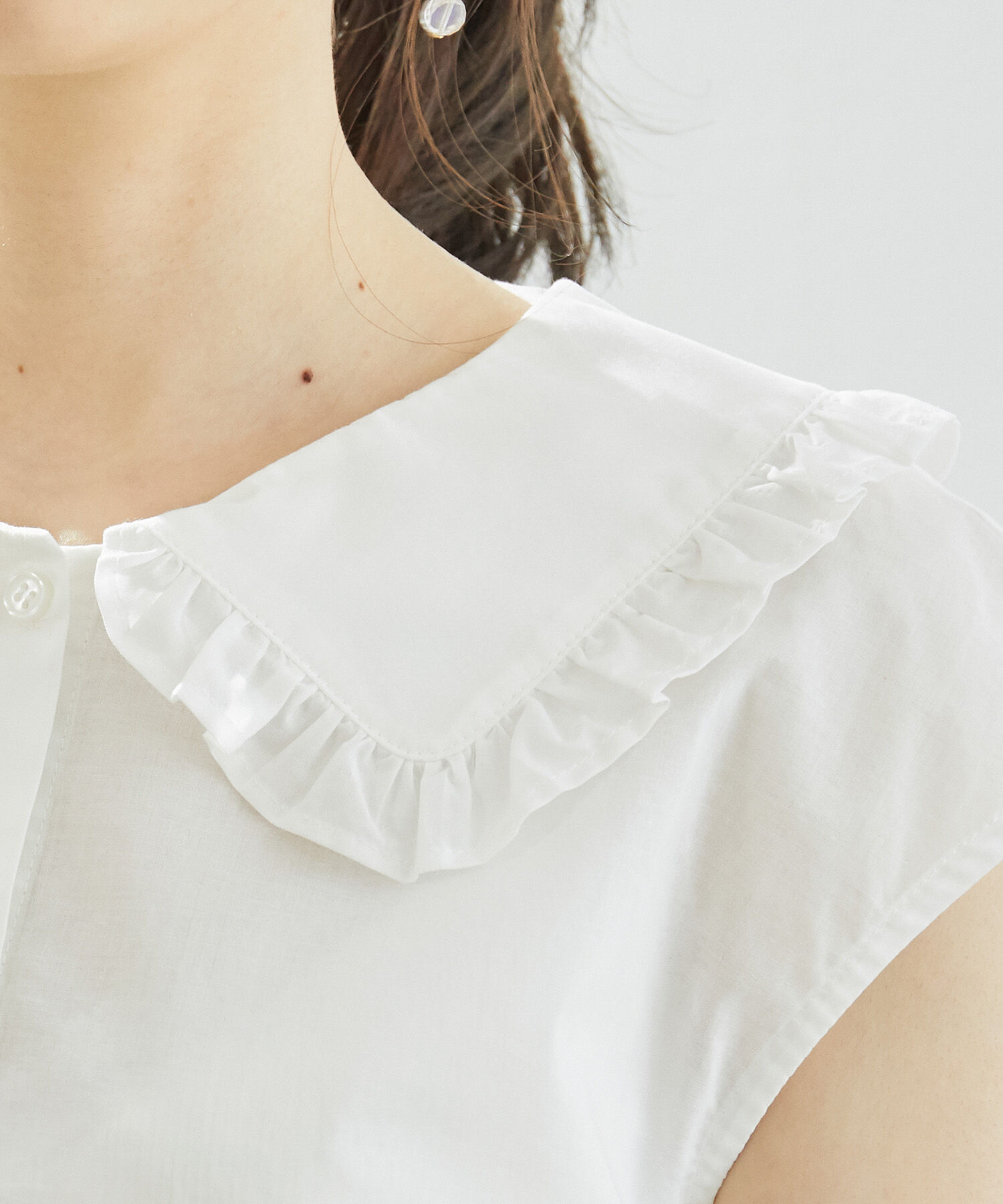 Rope&rsquo;Picnic「セーラーフリルノースリーブブラウス」|シャツ・ブラウス|