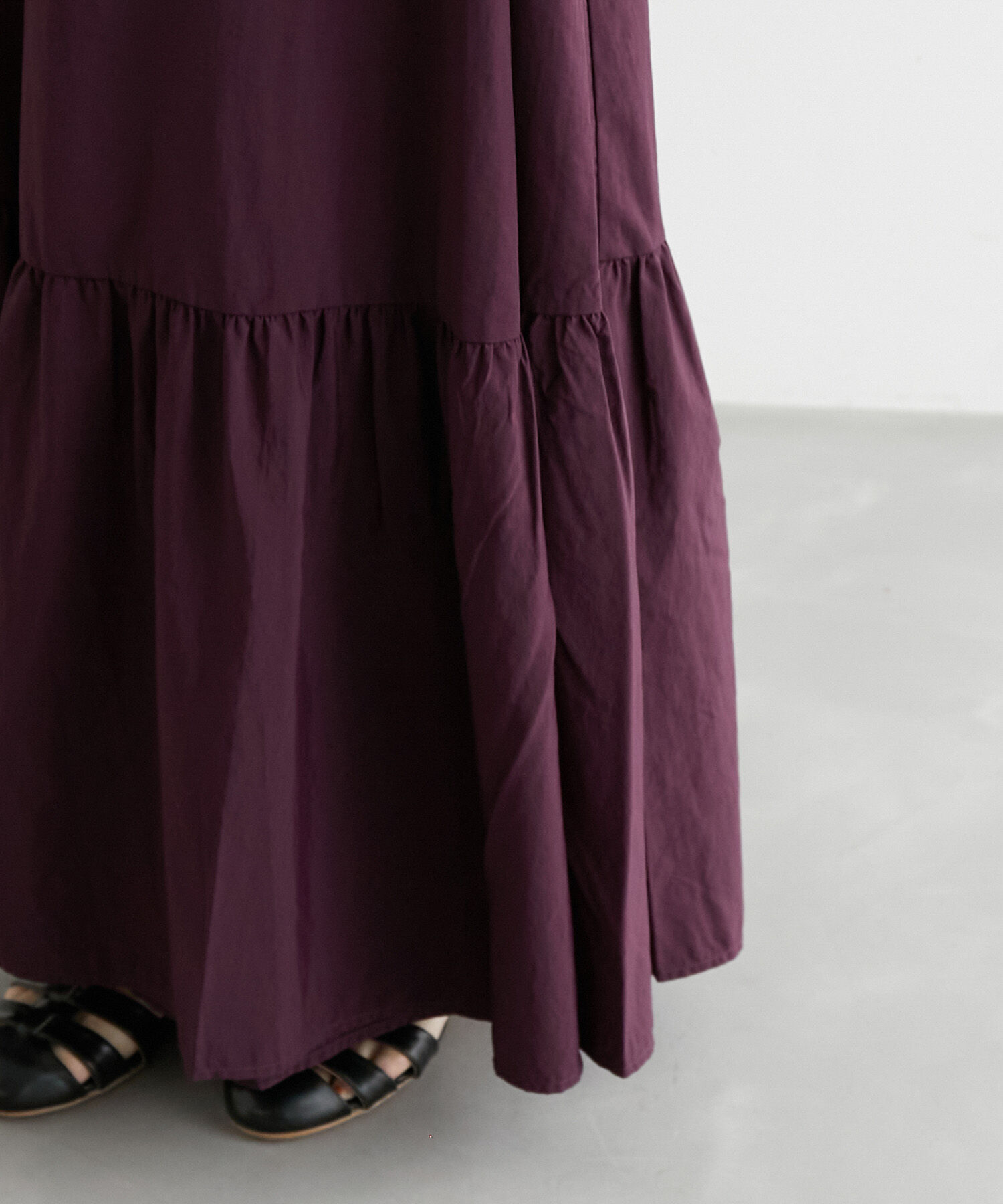 Rope&rsquo;Picnic「ラップ風タックタフタスカート」|スカート|