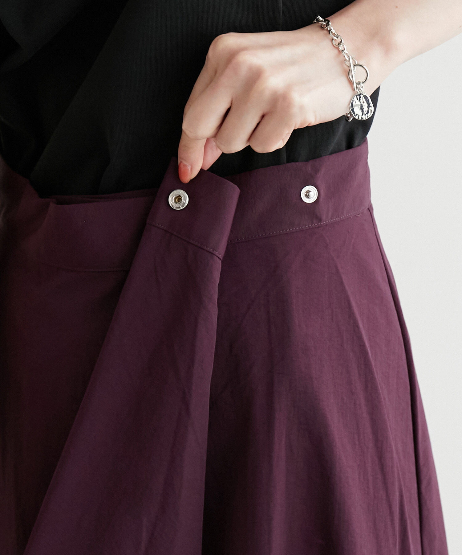 Rope&rsquo;Picnic「ラップ風タックタフタスカート」|スカート|