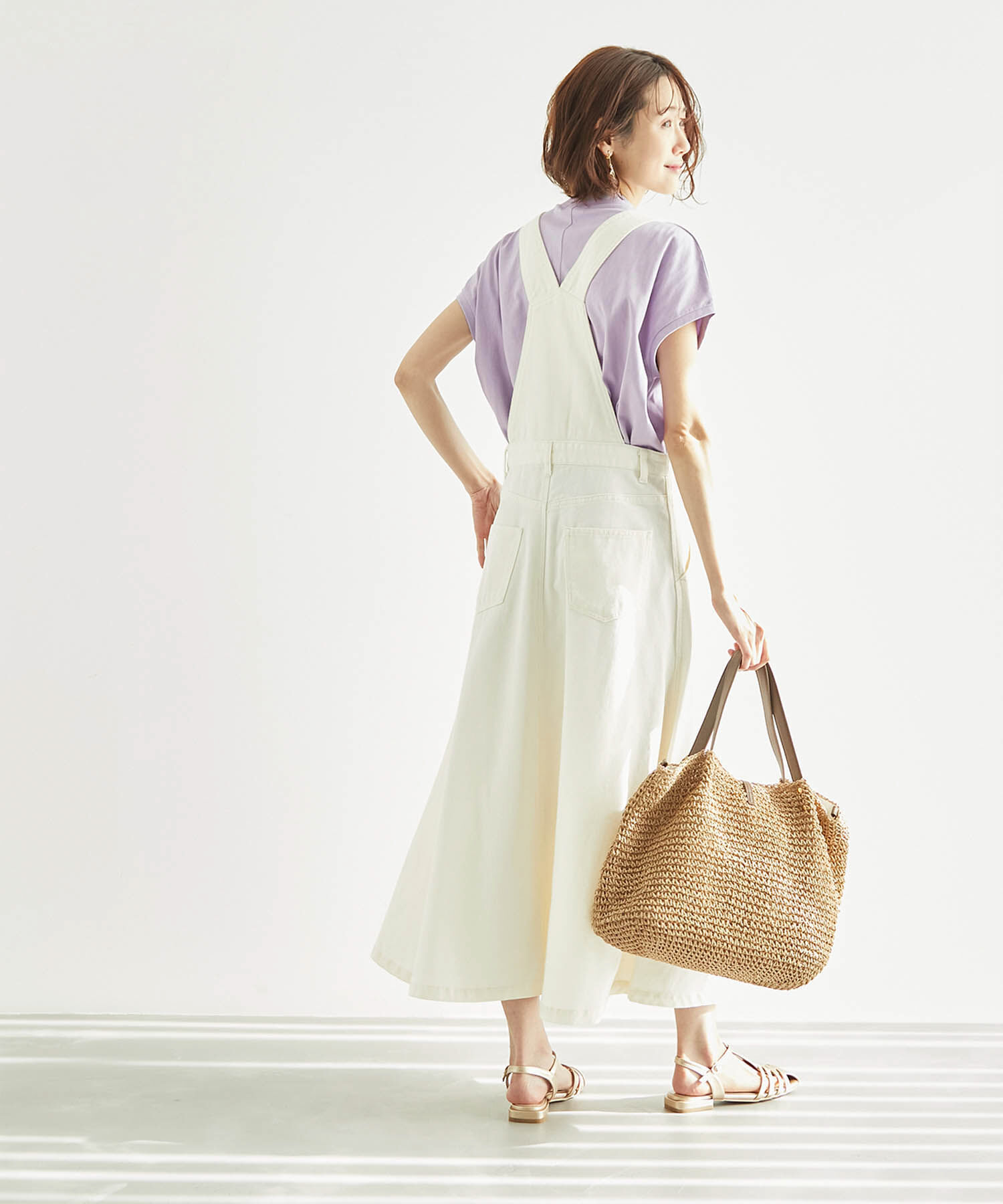 Rope&rsquo;Picnic「ラク美tee/TRUE COTTONモックネックフレンチスリーブトップス」|Tシャツ・カットソー|