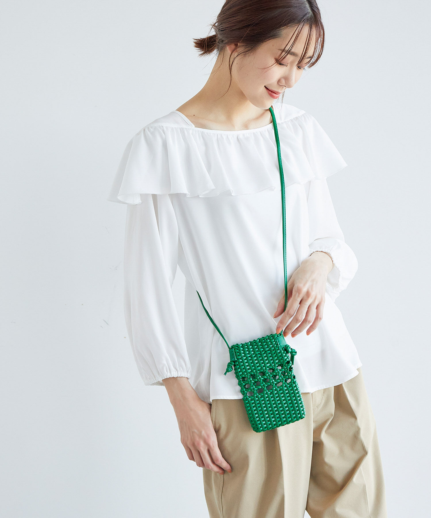 ROPE PICNIC PASSAGE「スムースハンドメッシュミニスクエアショルダーバッグ」|ショルダー・メッセンジャー|