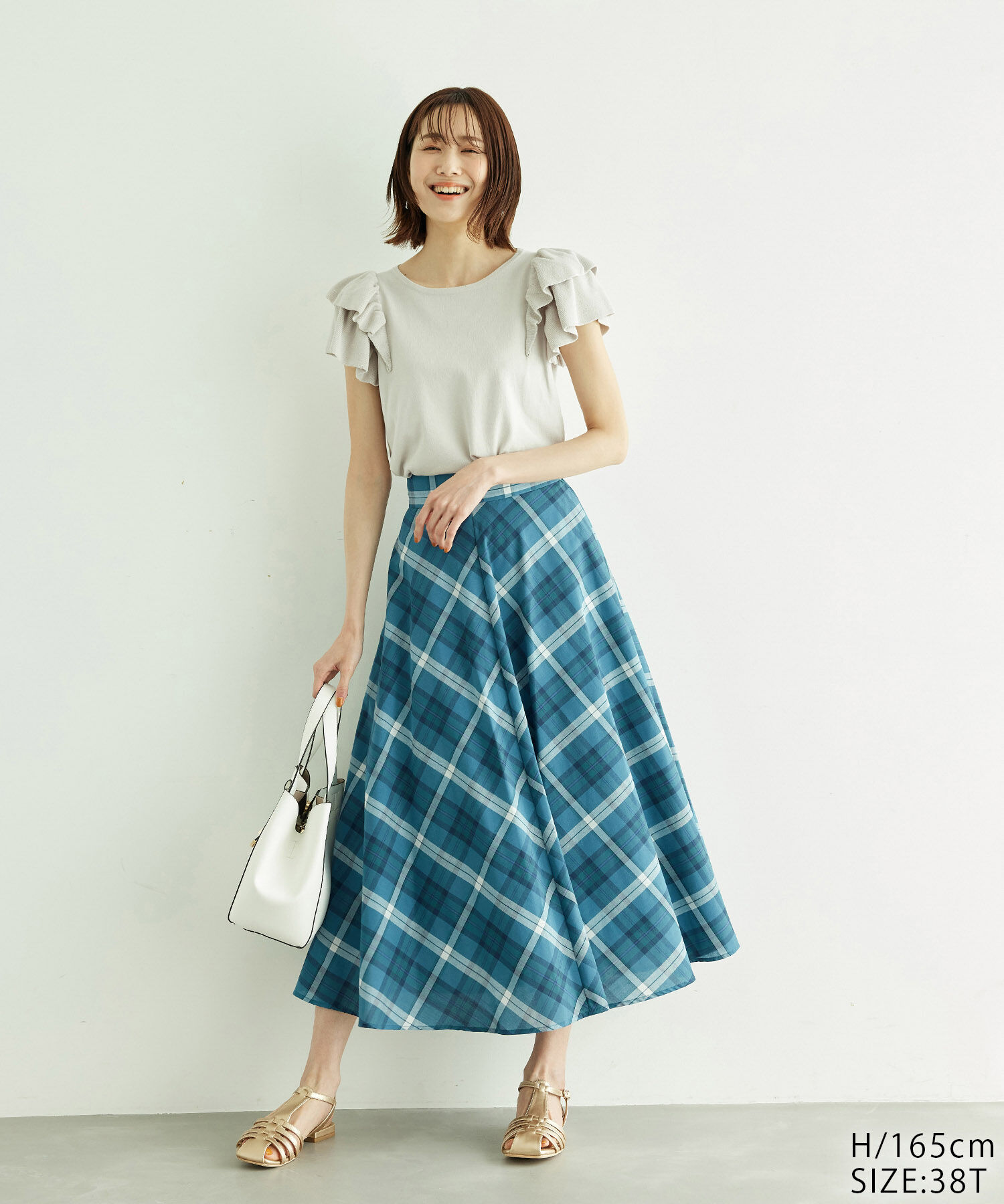 Rope&rsquo;Picnic「【WEB限定カラー:ネイビー】着丈が選べるマドラスチェックスカート」|スカート|