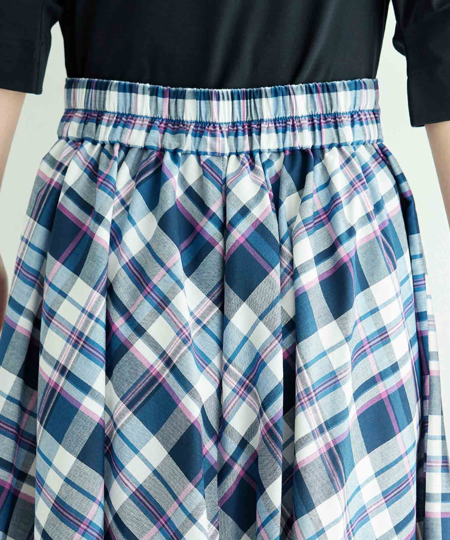 Rope&rsquo;Picnic「【WEB限定カラー:ネイビー】着丈が選べるマドラスチェックスカート」|スカート|