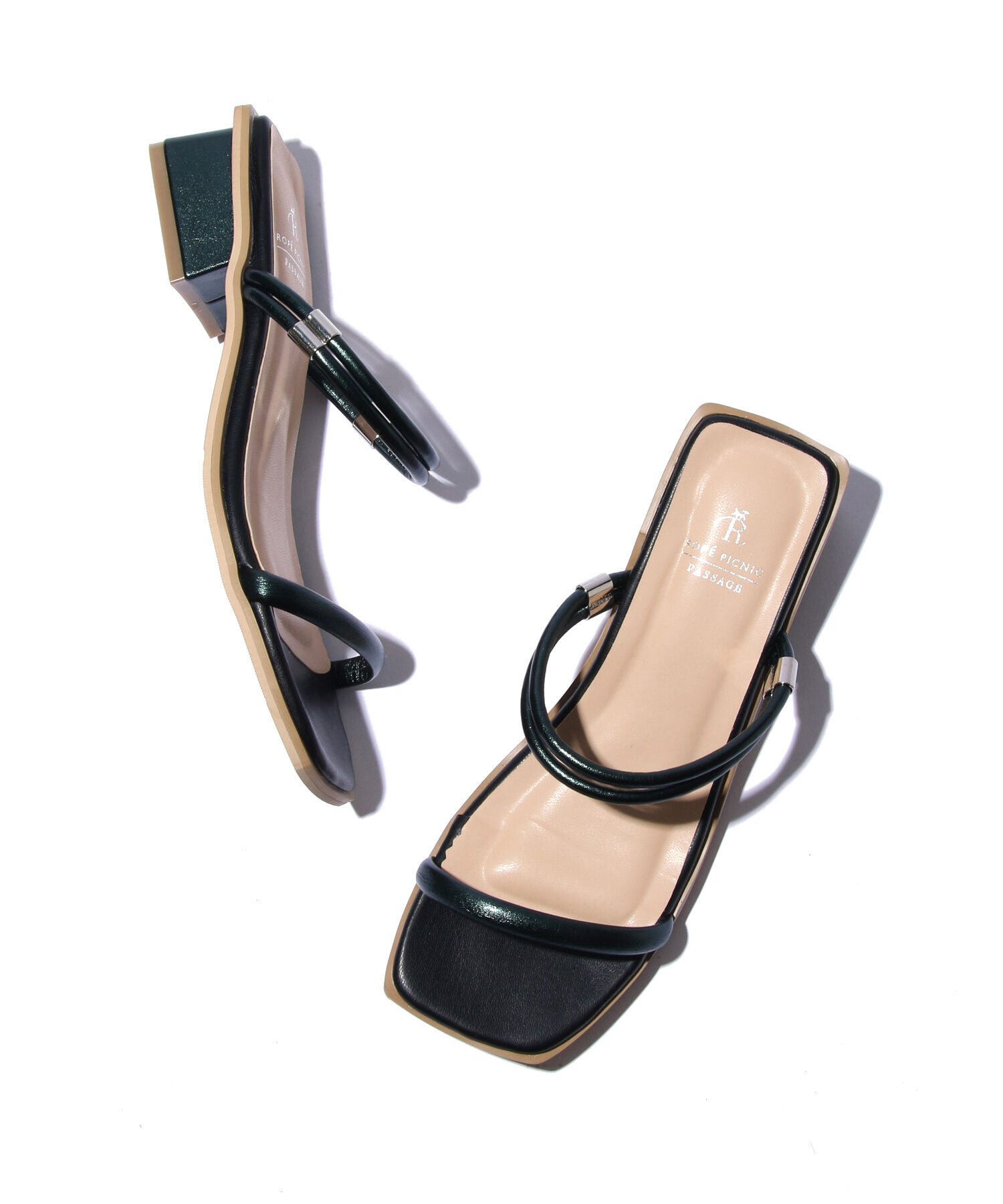 ROPE PICNIC PASSAGE「2WAYスクエアトゥブロックヒールミュール」|サンダル|