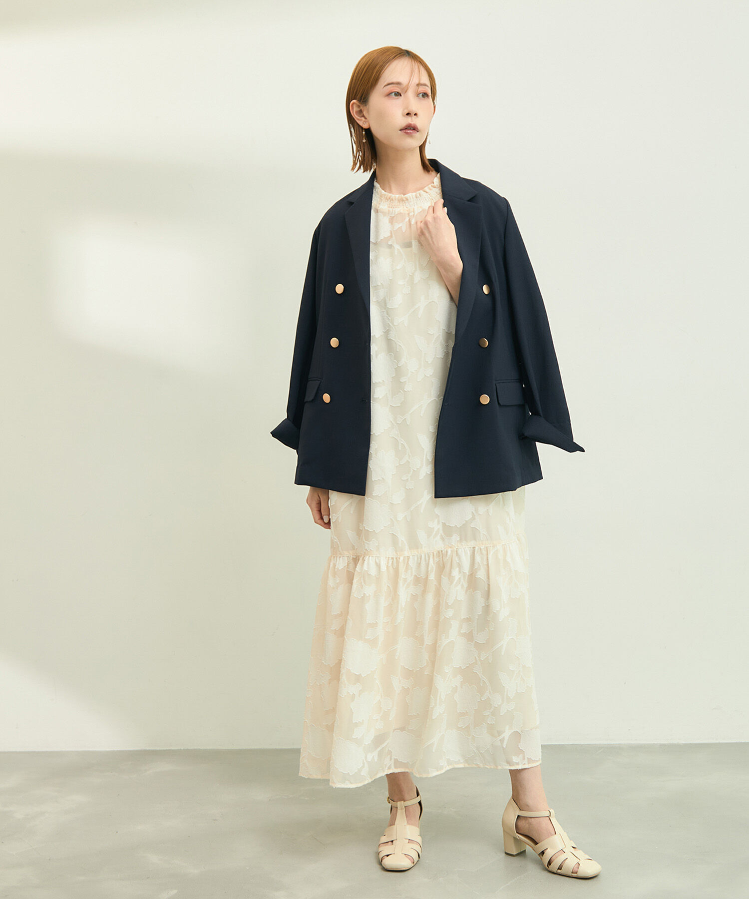 Rope&rsquo;Picnic「【emur/エミュール】ジャガードシフォンワンピース」|ワンピース|