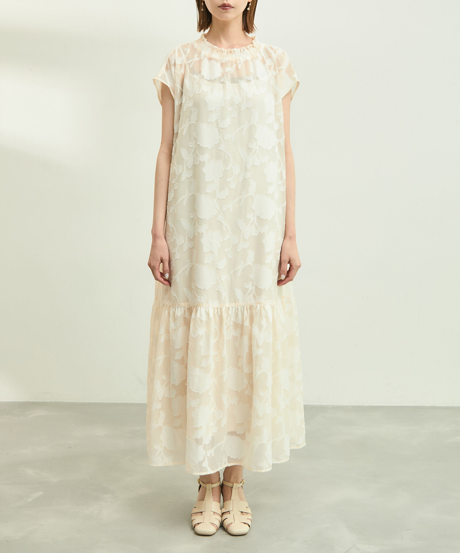 Rope&rsquo;Picnic「【emur/エミュール】ジャガードシフォンワンピース」|ワンピース|