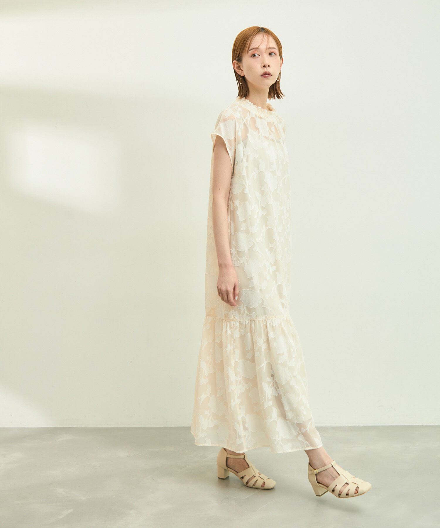 Rope&rsquo;Picnic「【emur/エミュール】ジャガードシフォンワンピース」|ワンピース|