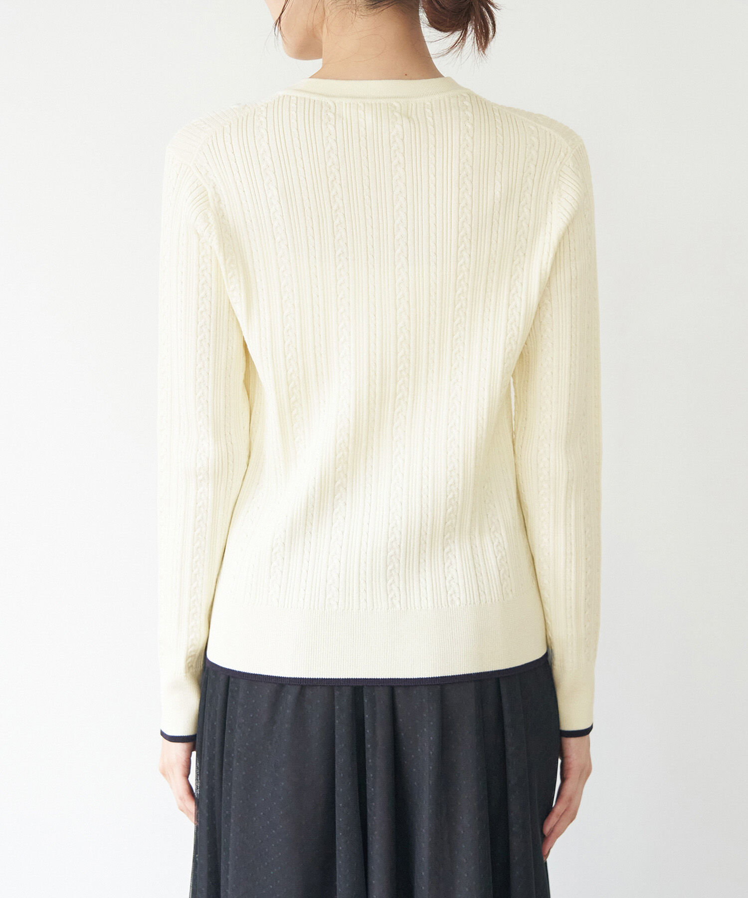 Rope&rsquo;Picnic「洗濯機OK・リンクコーデ/BIO GRACEミニケーブルニットカーディガン」|カーディガン|