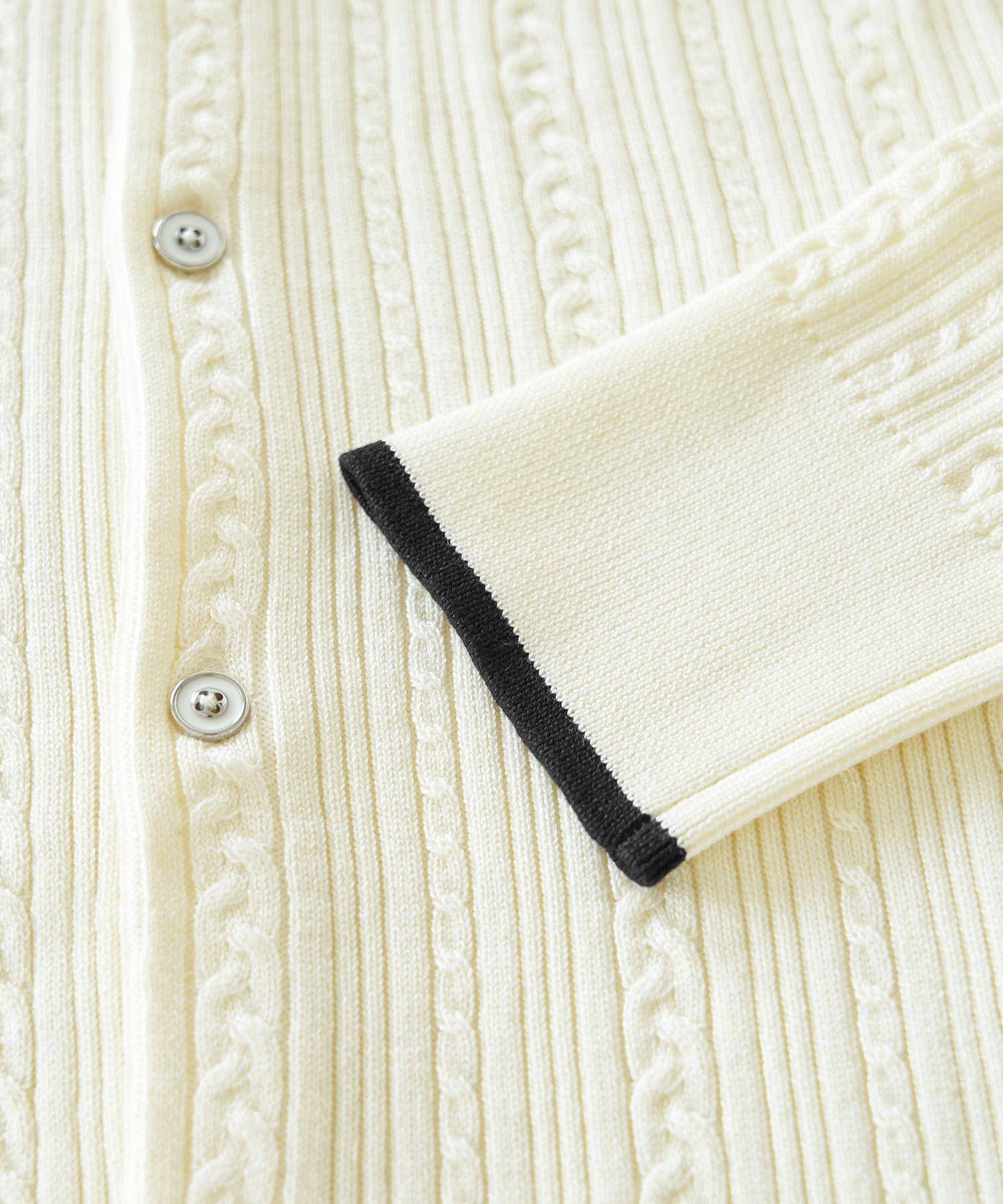 Rope&rsquo;Picnic「洗濯機OK・リンクコーデ/BIO GRACEミニケーブルニットカーディガン」|カーディガン|