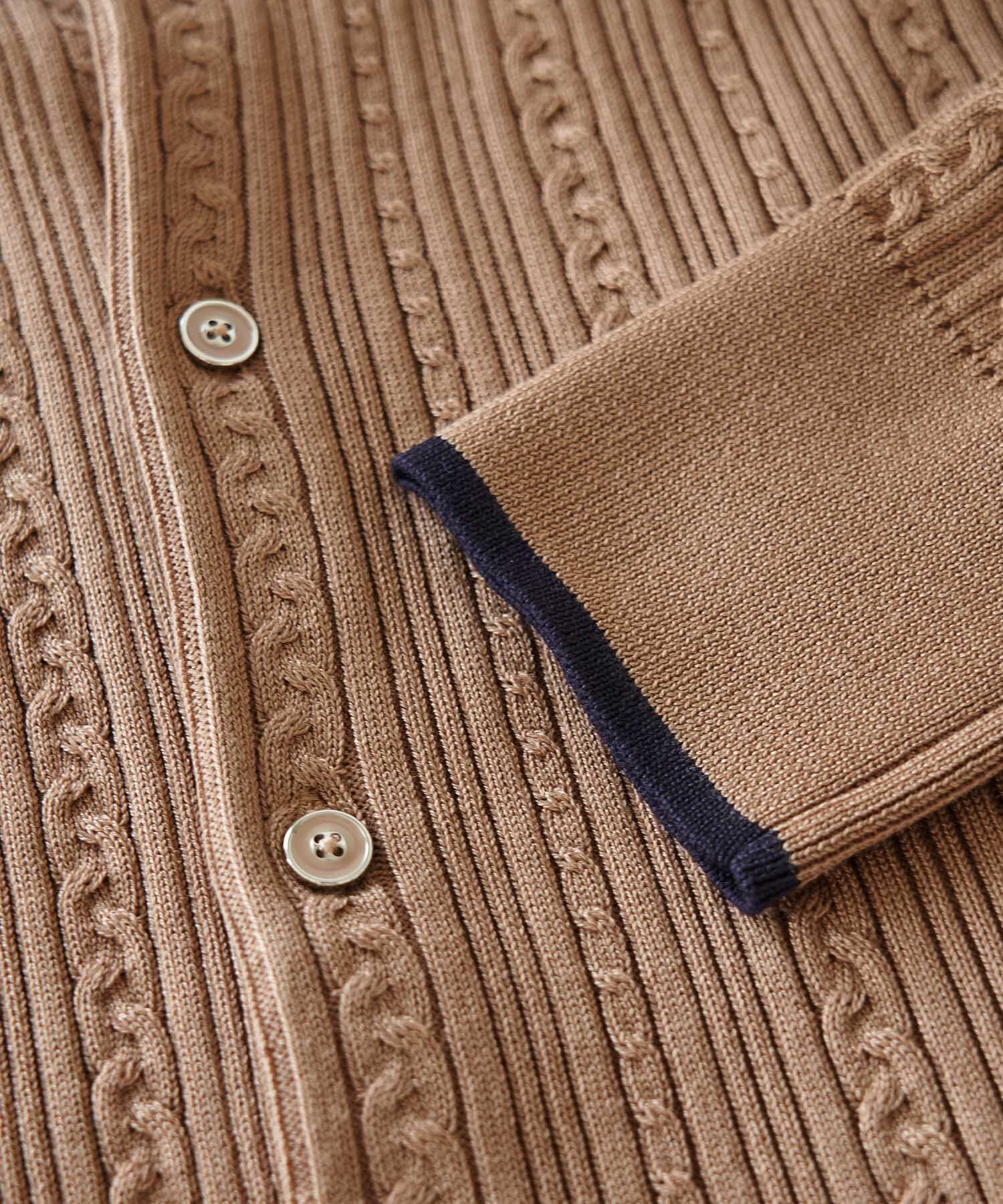 Rope&rsquo;Picnic「洗濯機OK・リンクコーデ/BIO GRACEミニケーブルニットカーディガン」|カーディガン|