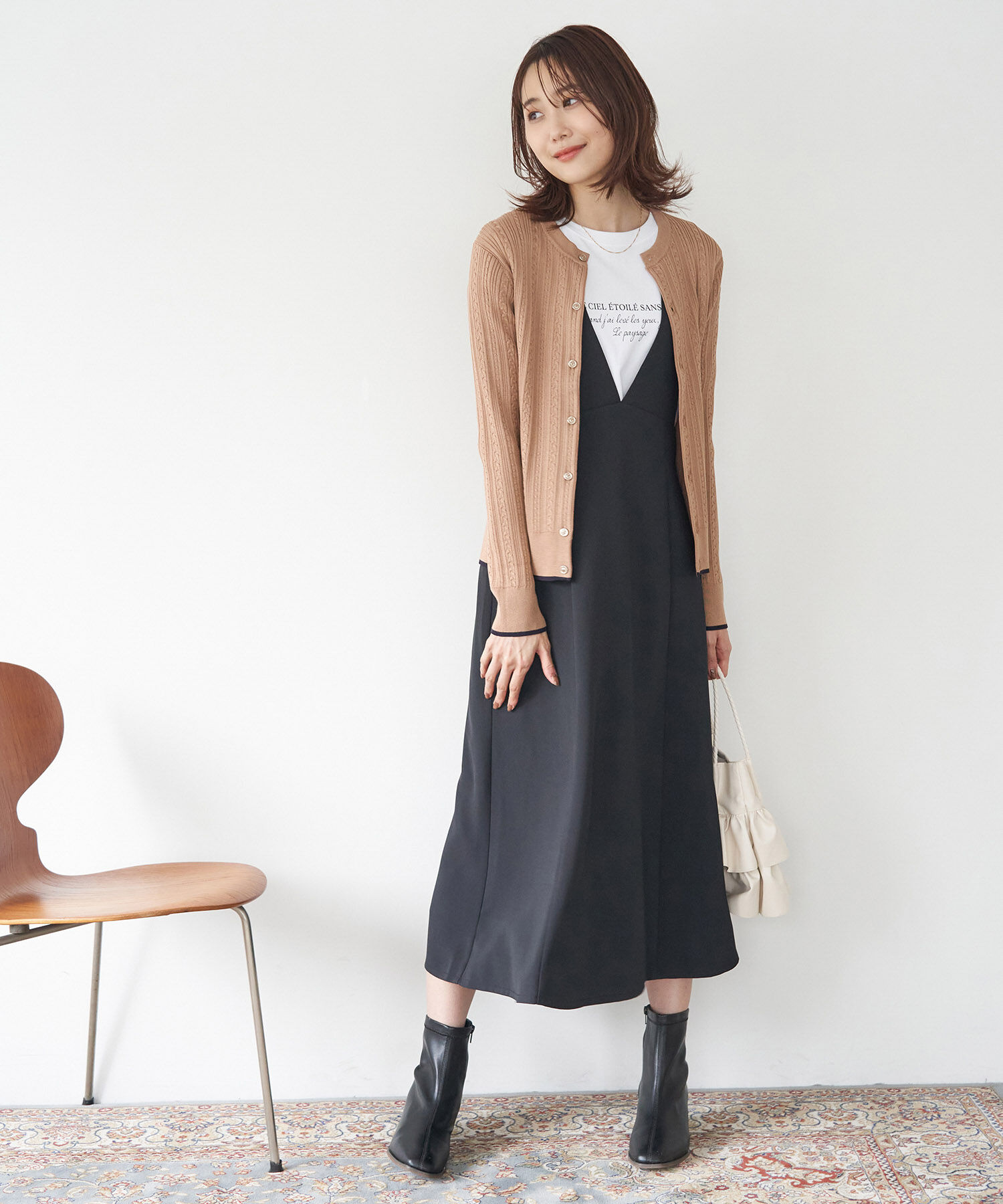 Rope&rsquo;Picnic「洗濯機OK・リンクコーデ/BIO GRACEミニケーブルニットカーディガン」|カーディガン|