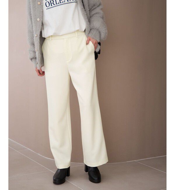 Rope&rsquo;Picnic「ワイドパンツ/防汚加工」|チノ|ホワイト(10)