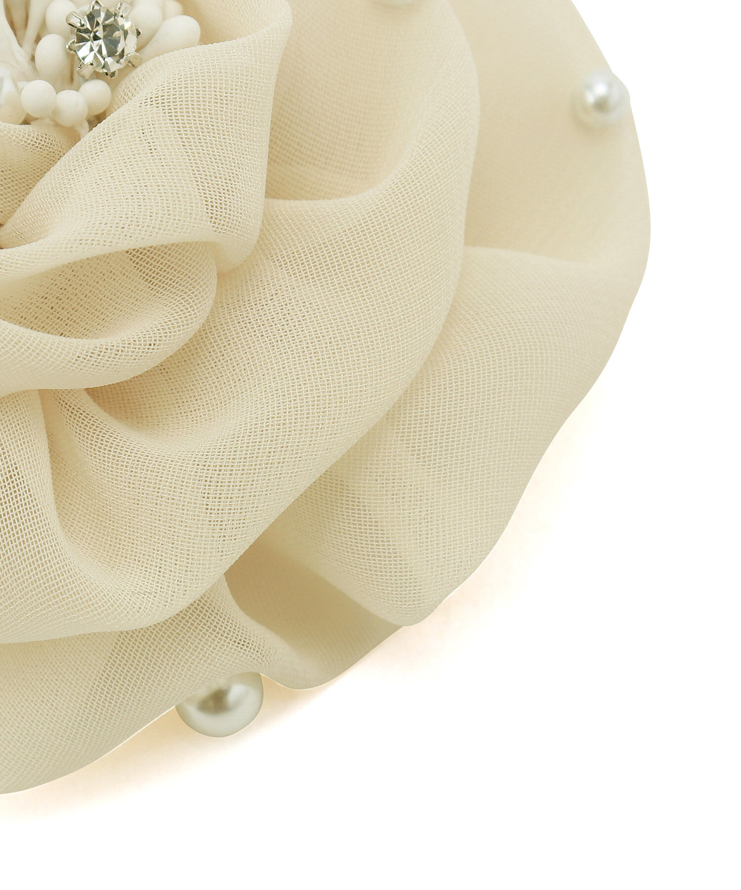 ROPE PICNIC PASSAGE「パール付きシフォンフラワーコサージュ」|ブローチ・コサージュ|