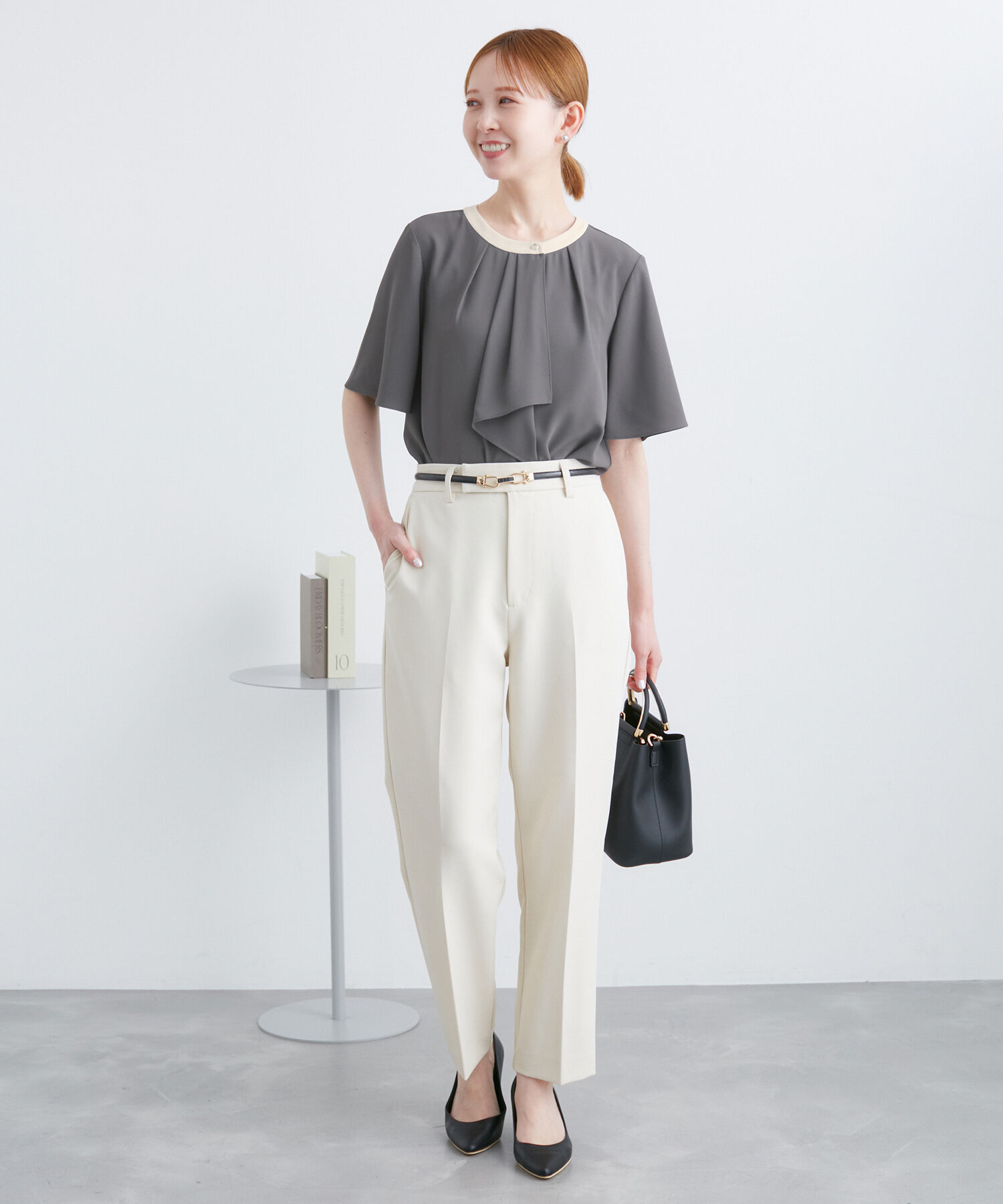 Rope&rsquo;Picnic「ボウタイハーフスリーブブラウス」|シャツ・ブラウス|