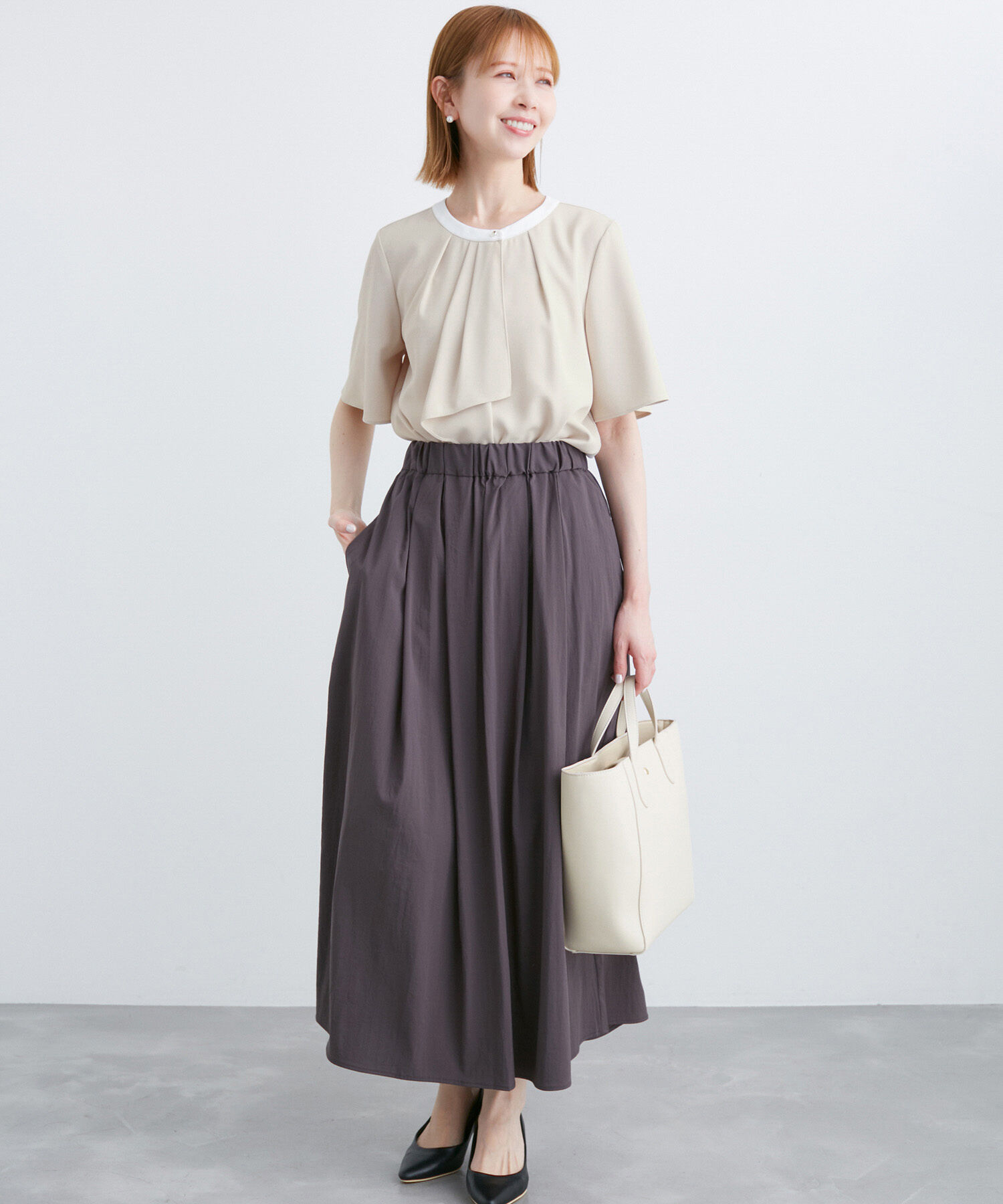 Rope&rsquo;Picnic「ボウタイハーフスリーブブラウス」|シャツ・ブラウス|