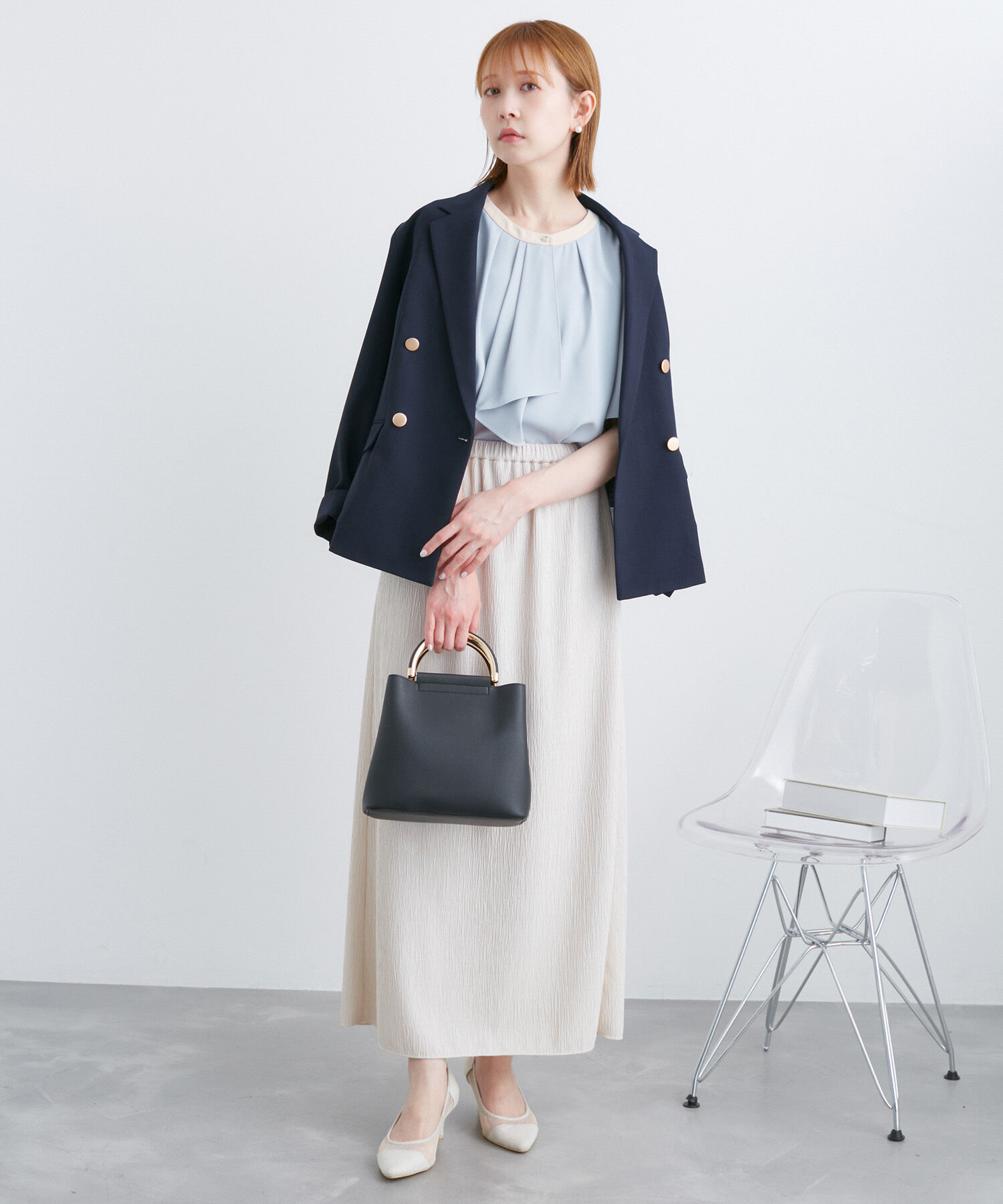 Rope&rsquo;Picnic「ボウタイハーフスリーブブラウス」|シャツ・ブラウス|