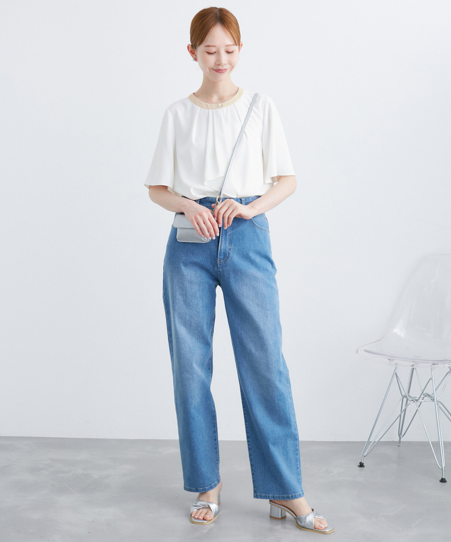 Rope&rsquo;Picnic「ボウタイハーフスリーブブラウス」|シャツ・ブラウス|