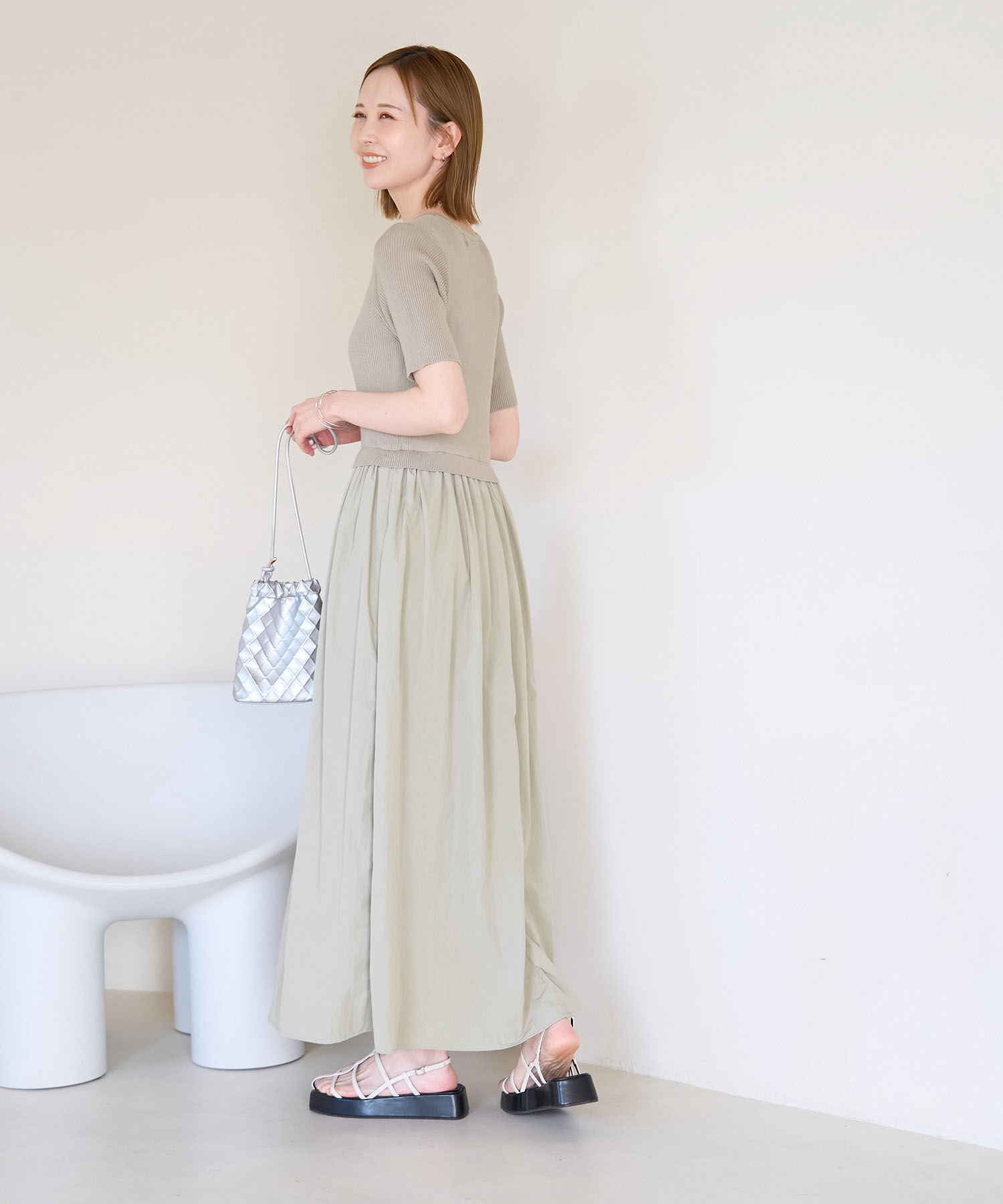 Rope&rsquo;Picnic「ハーフスリーブドッキングワンピ－ス」|ワンピース|