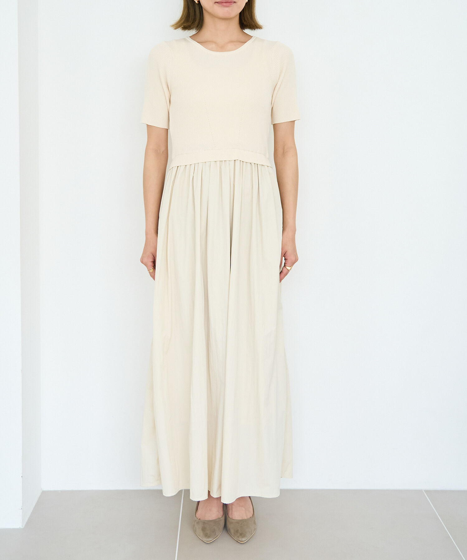 Rope&rsquo;Picnic「ハーフスリーブドッキングワンピ－ス」|ワンピース|