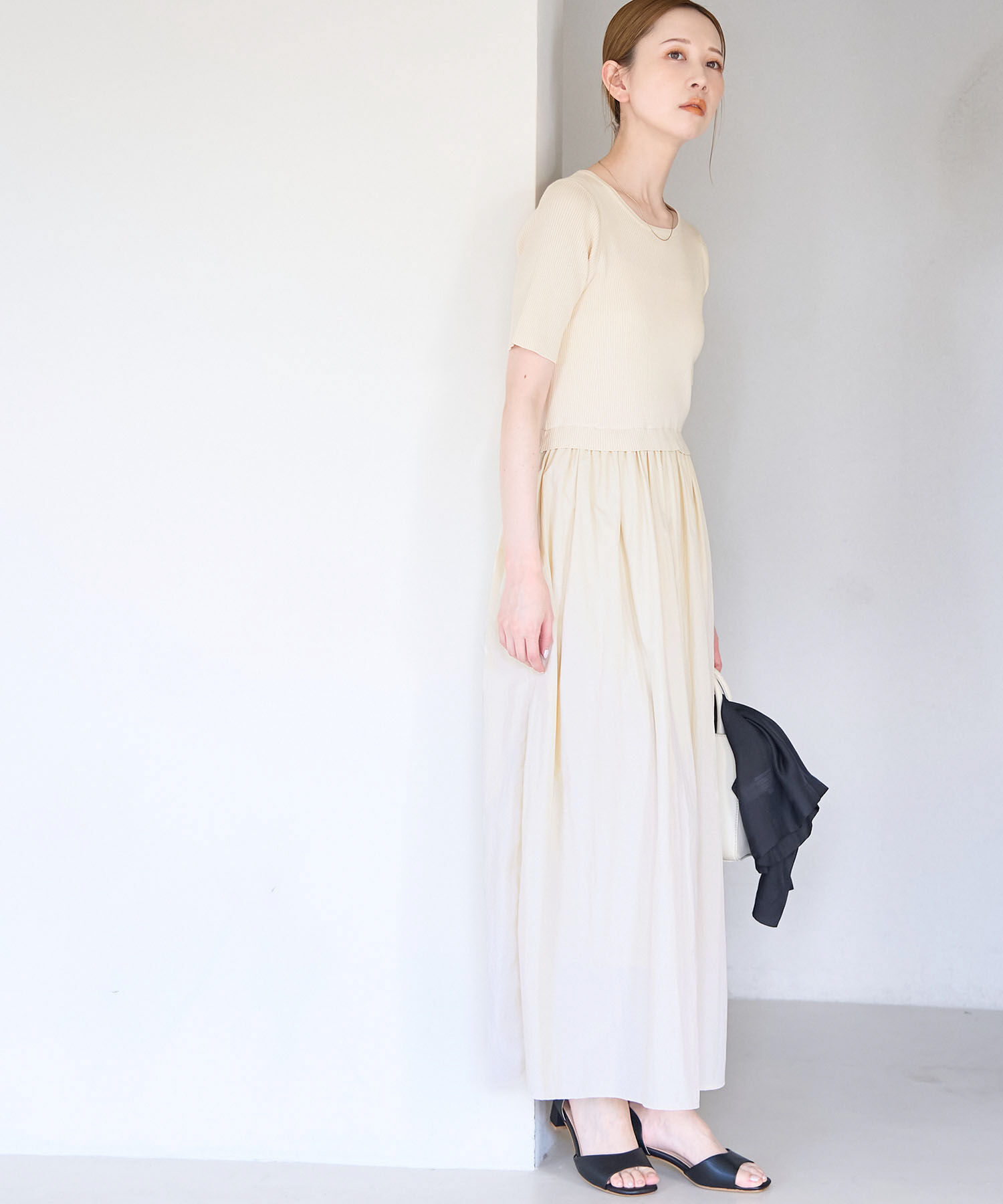 Rope&rsquo;Picnic「ハーフスリーブドッキングワンピ－ス」|ワンピース|