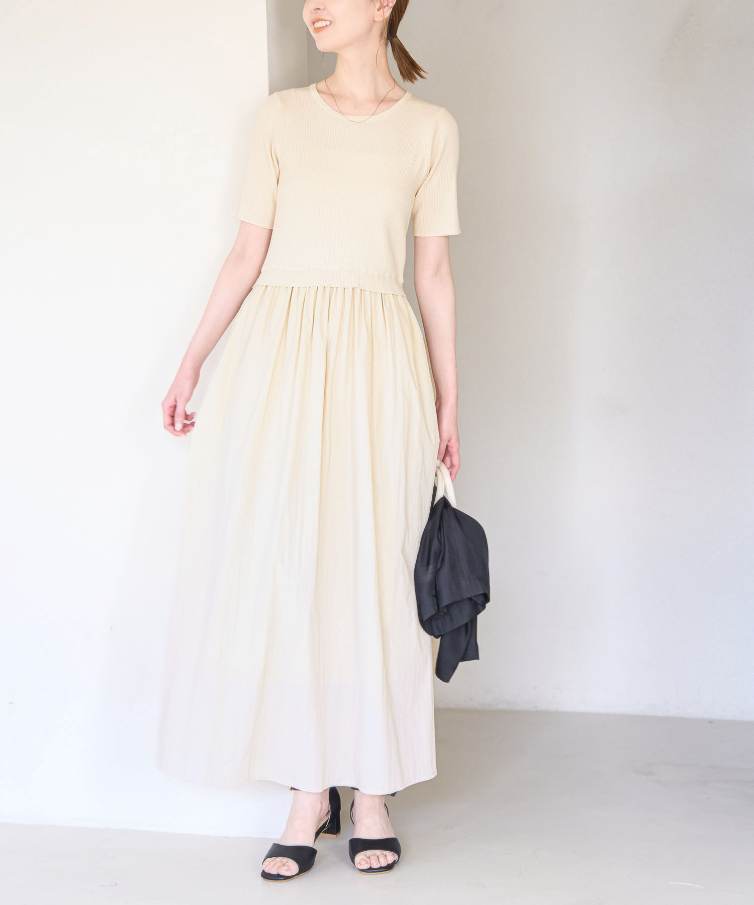 Rope&rsquo;Picnic「ハーフスリーブドッキングワンピ－ス」|ワンピース|