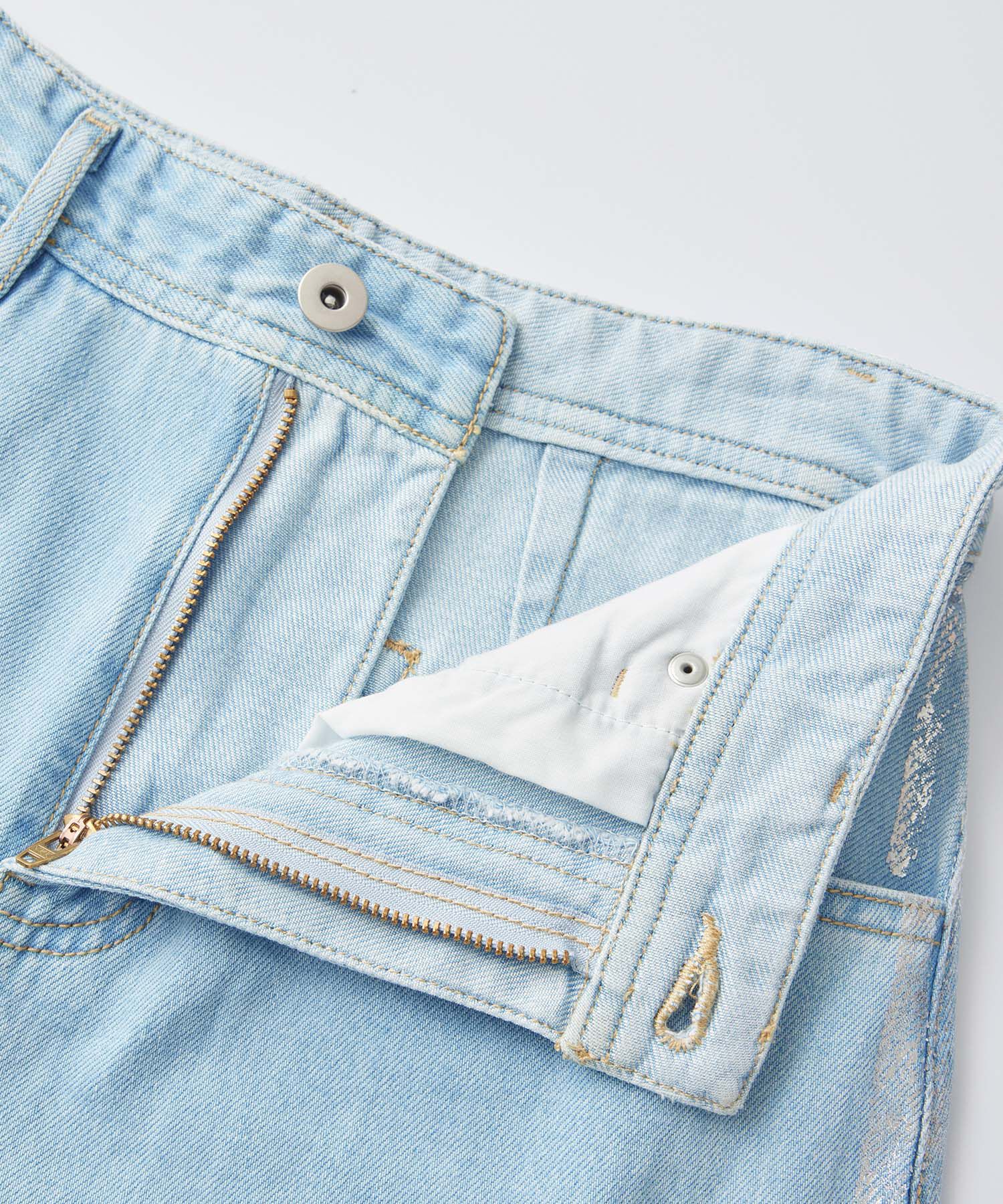 Rope&rsquo;Picnic「【3サイズ展開】セミフレアロング箔プリントデニムスカート」|スカート|