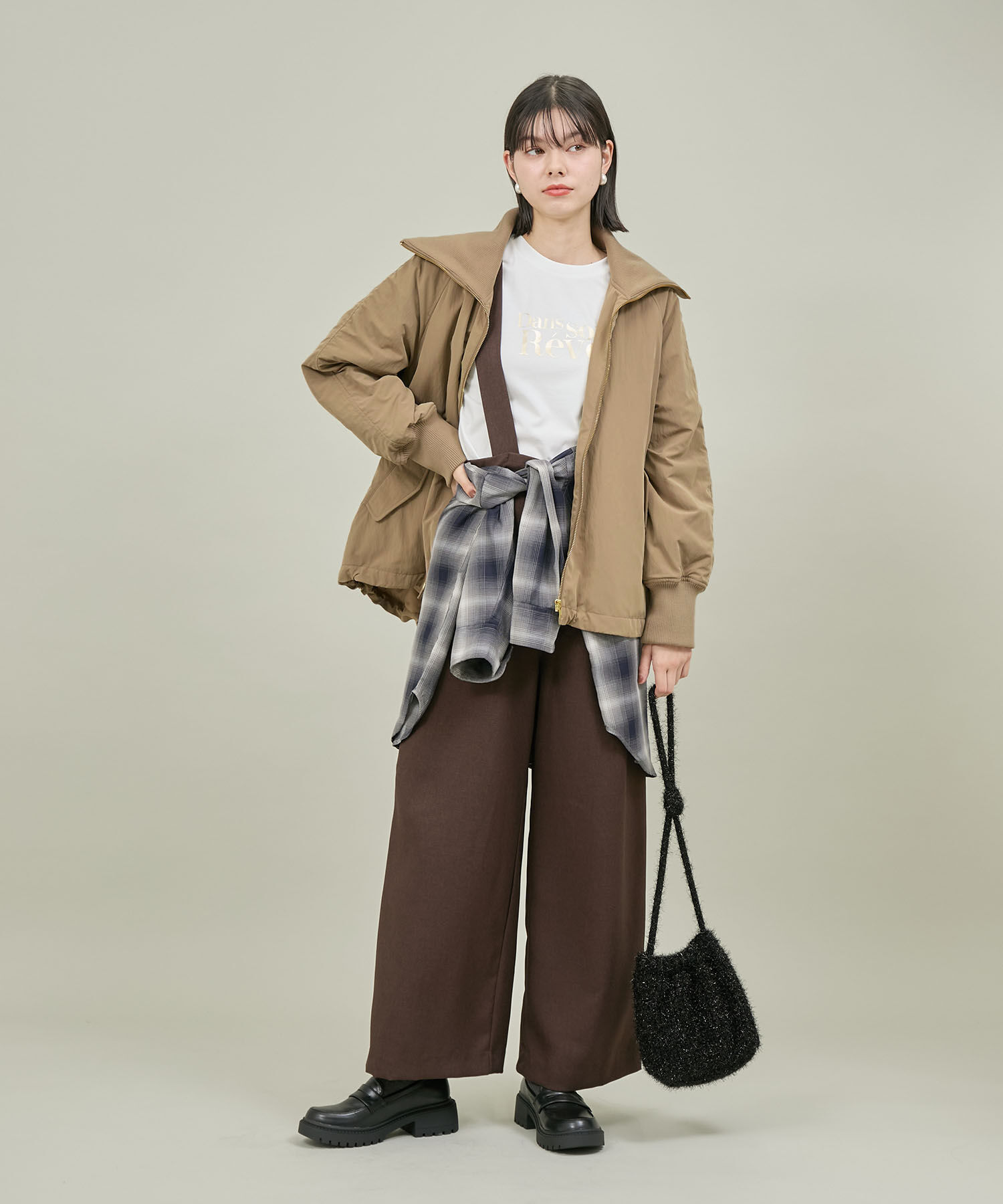 ROPE' PICNIC R「撥水・花粉ガード/中わたスタンドカラーショートブルゾン」|ブルゾン・スタジャン|