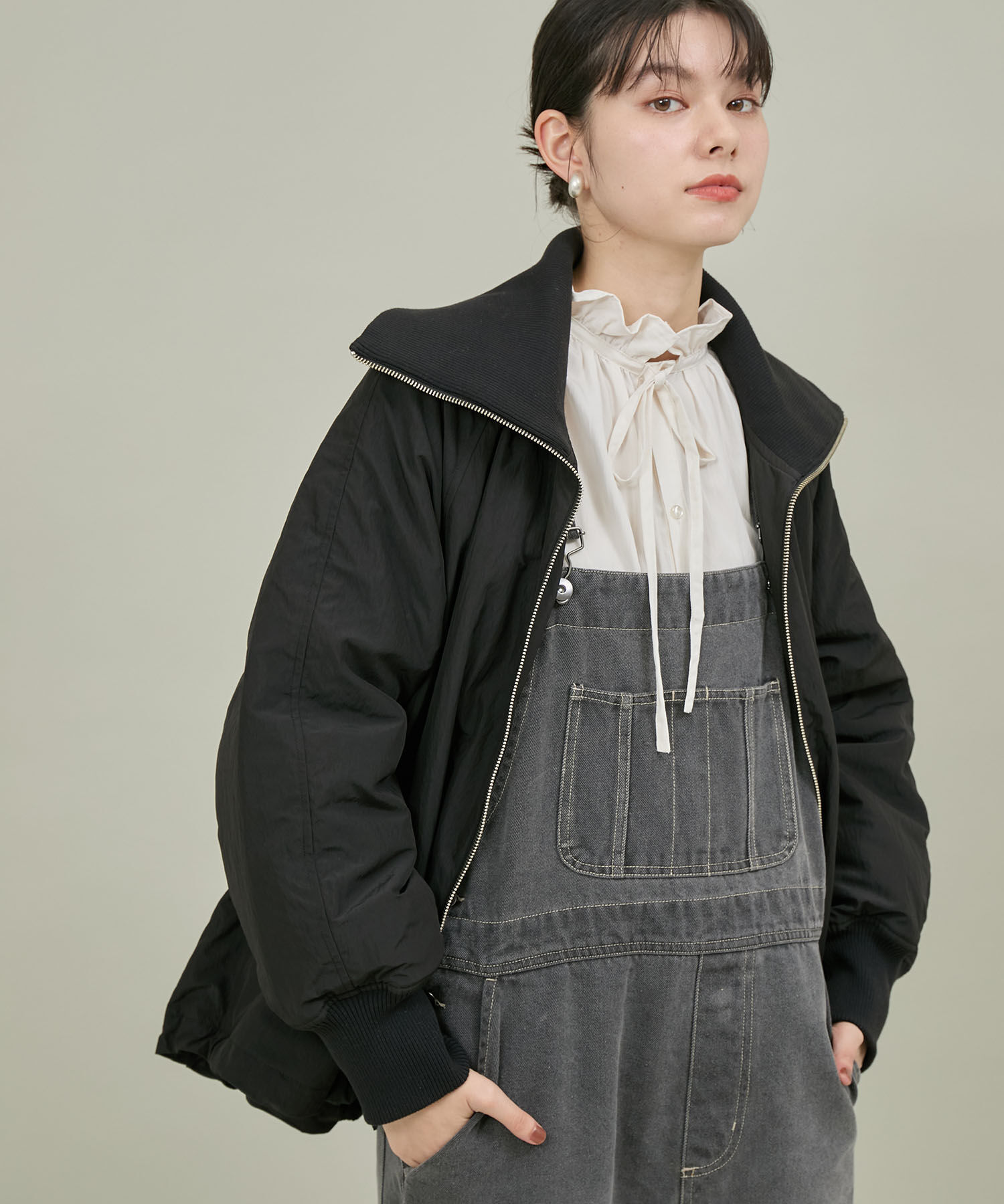 ROPE' PICNIC R「撥水・花粉ガード/中わたスタンドカラーショートブルゾン」|ブルゾン・スタジャン|