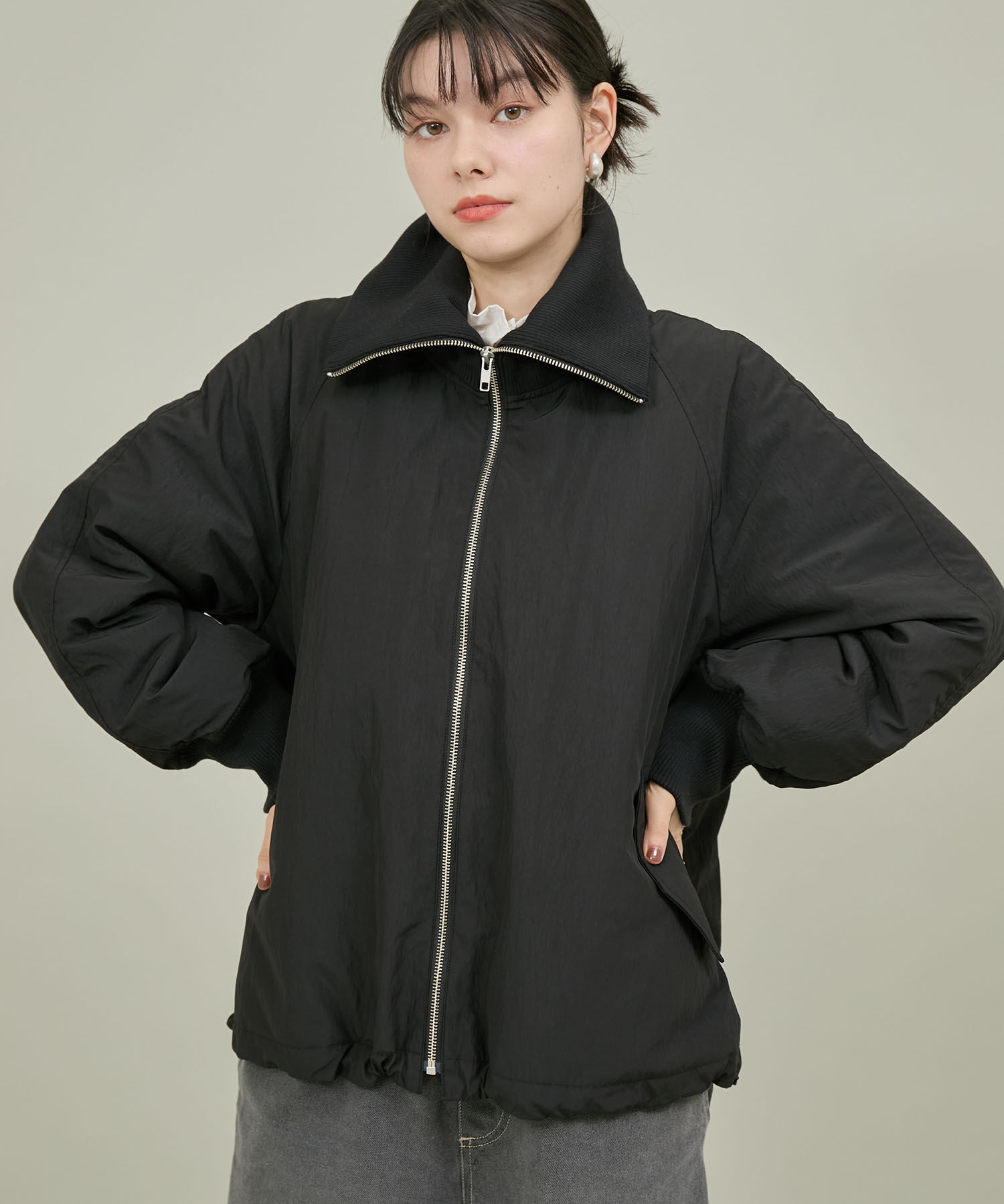 ROPE' PICNIC R「撥水・花粉ガード/中わたスタンドカラーショートブルゾン」|ブルゾン・スタジャン|