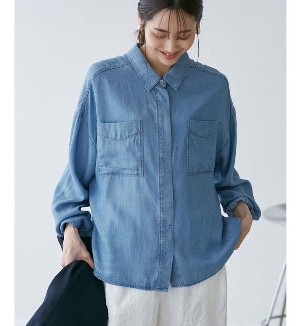 Rope&rsquo;Picnic「【emur/エミュール】ラウンドヘム抜き襟比翼シャツ」|シャツ・ブラウス|