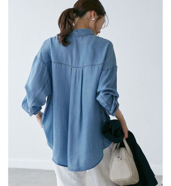 Rope&rsquo;Picnic「【emur/エミュール】ラウンドヘム抜き襟比翼シャツ」|シャツ・ブラウス|