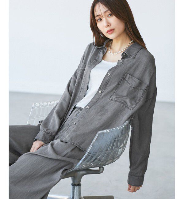 Rope&rsquo;Picnic「【emur/エミュール】ラウンドヘム抜き襟比翼シャツ」|シャツ・ブラウス|