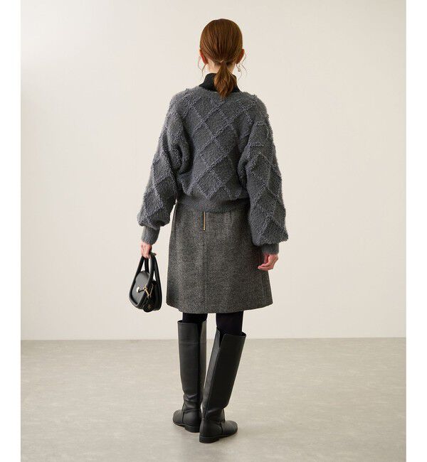 Rope&rsquo;Picnic「ダイヤチェック柄ループフェザーカーディガン」|カーディガン|